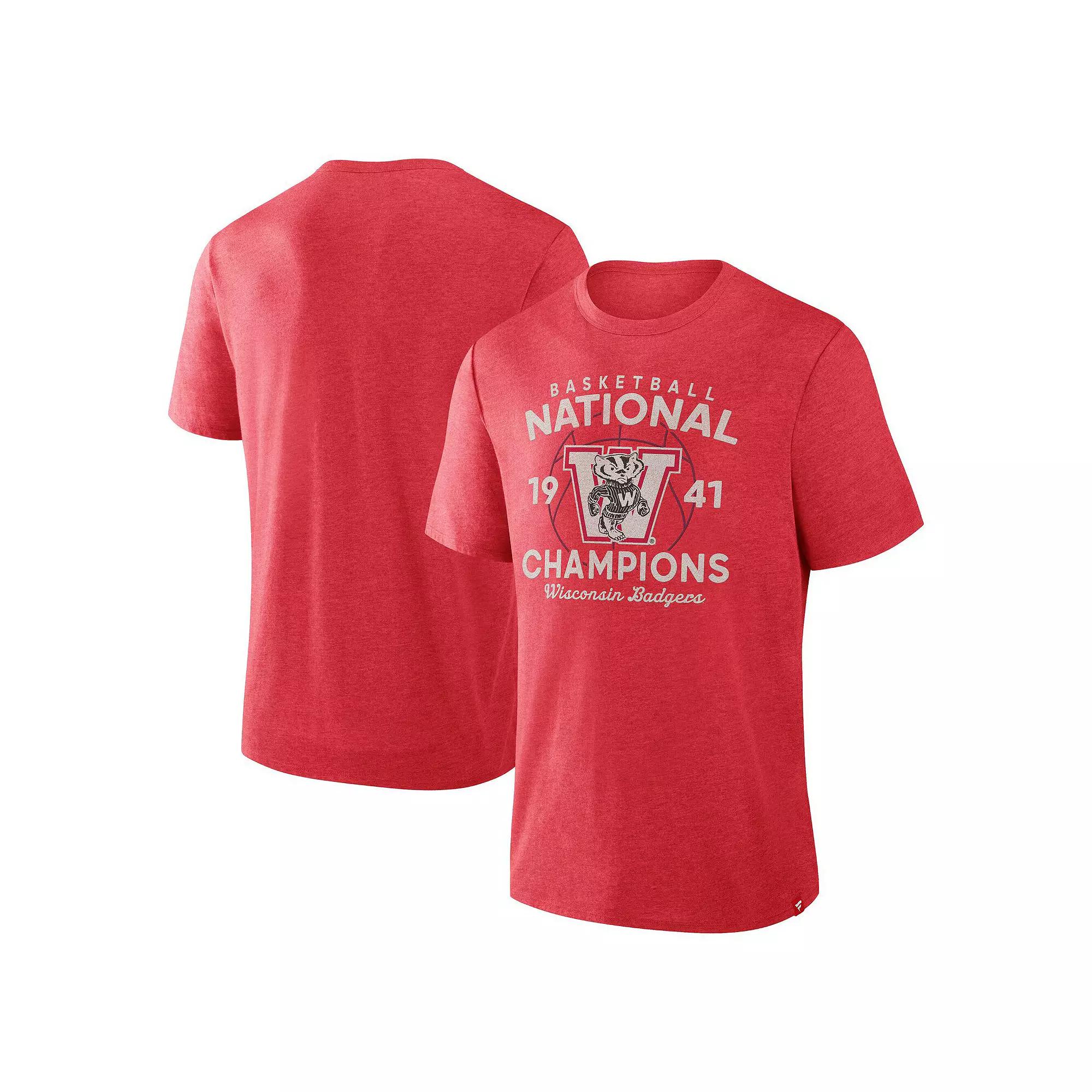 Men's Fanatics Red Wisconsin Badgers Dynamic Showdown Tri-Blend T-Shirt,  Product Image