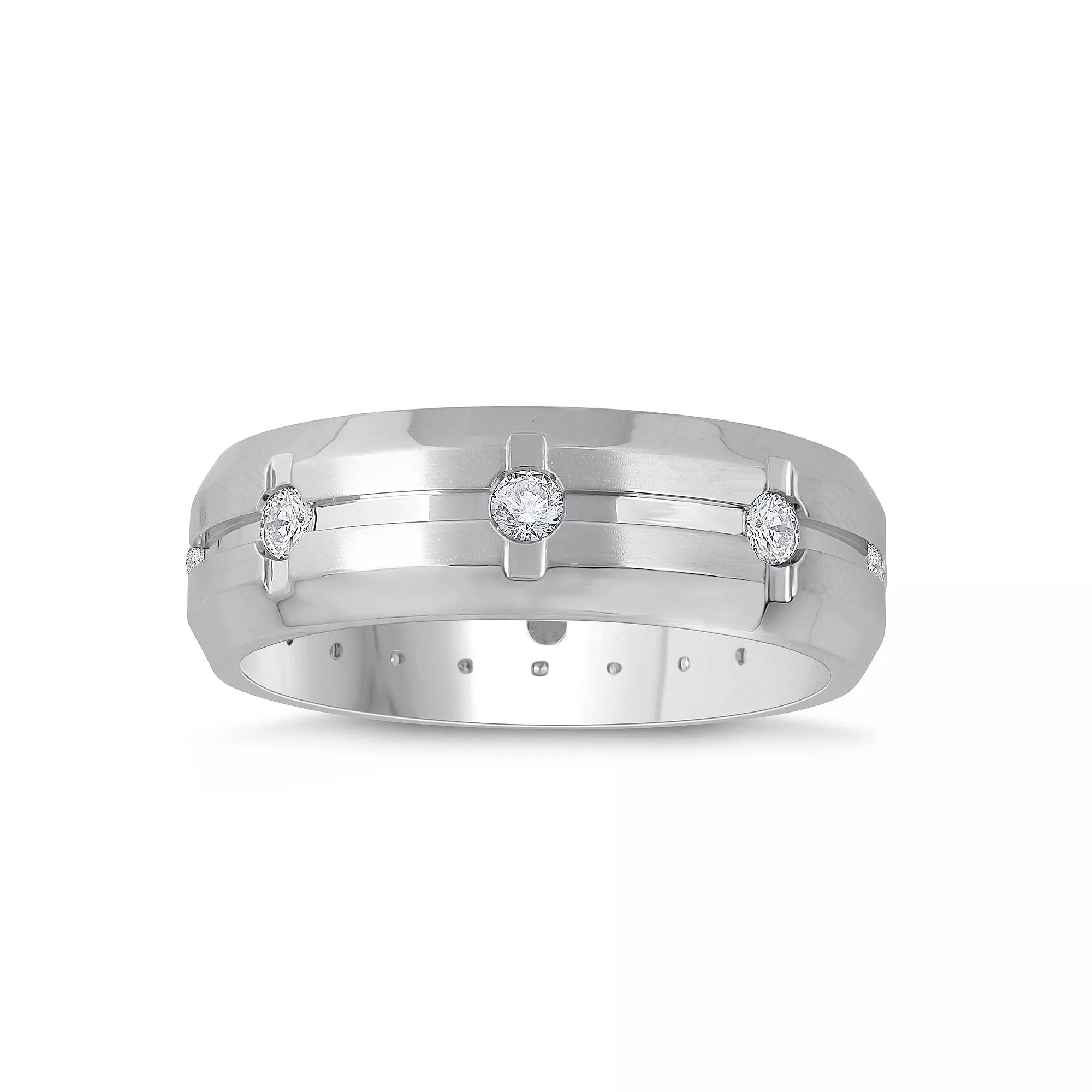 Galaxie Solaire 10k White Gold 1/2 Carat T.W. Lab-Grown Diamond Men's Eternity Ring, Size: 12, 10k Whgold Product Image