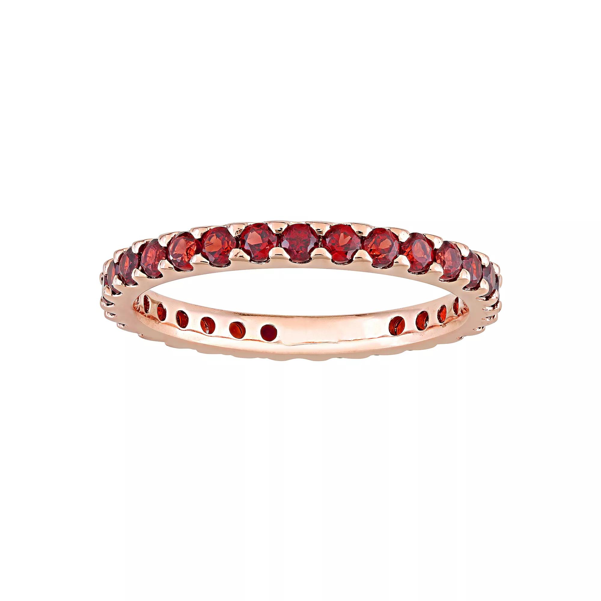 Stella Grace 10k Rose Gold Garnet Eternity Ring, Women's,  Product Image
