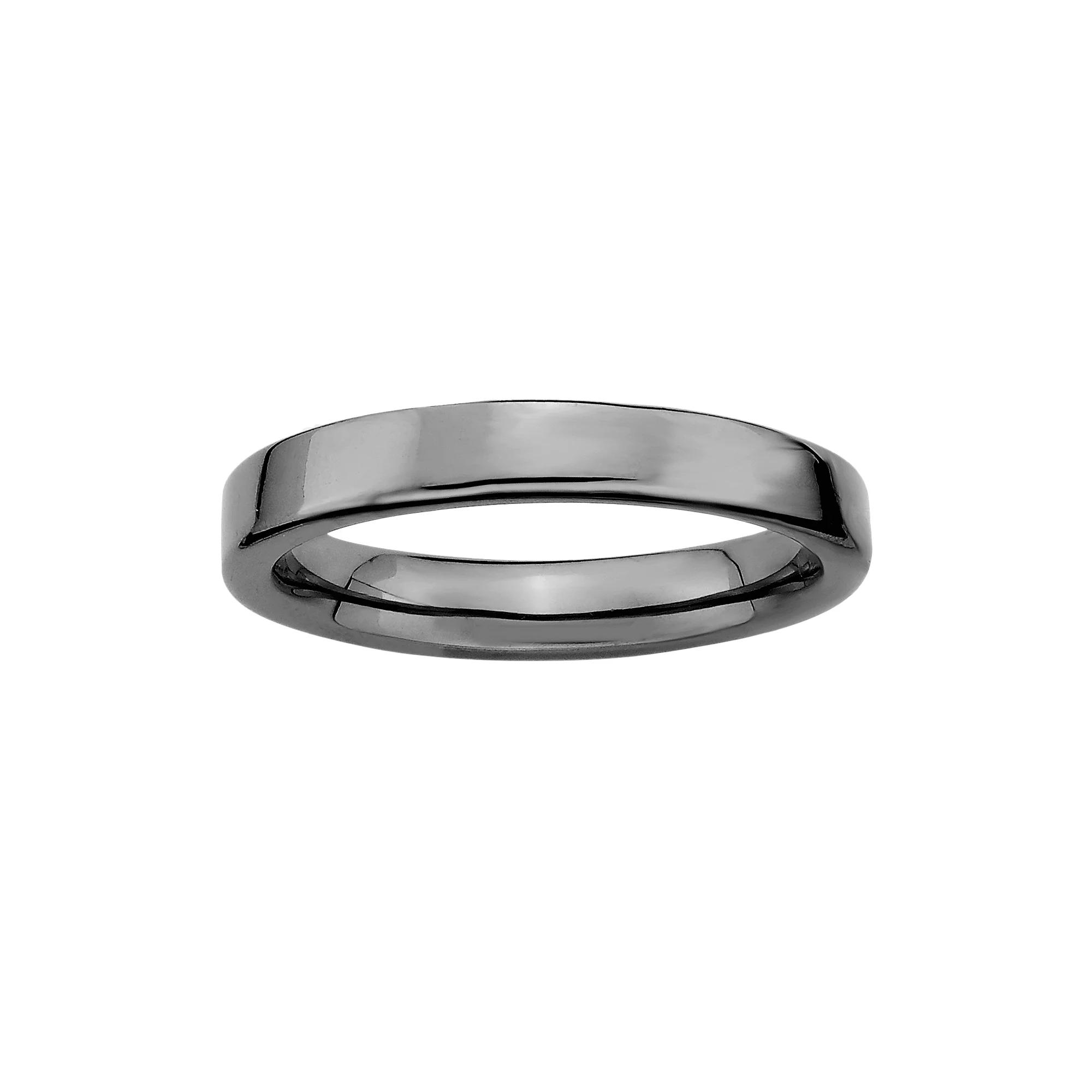 Stacks & Stones Ruthenium-Plated Sterling Silver Stack Ring, Women's, Size: 7, Black Product Image