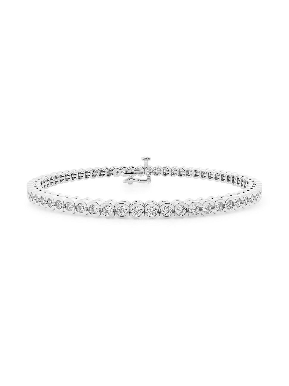 Womens Platinum & Round Lab-Grown Diamond Bezel Tennis Bracelet/1.00-10.00 TCW Product Image