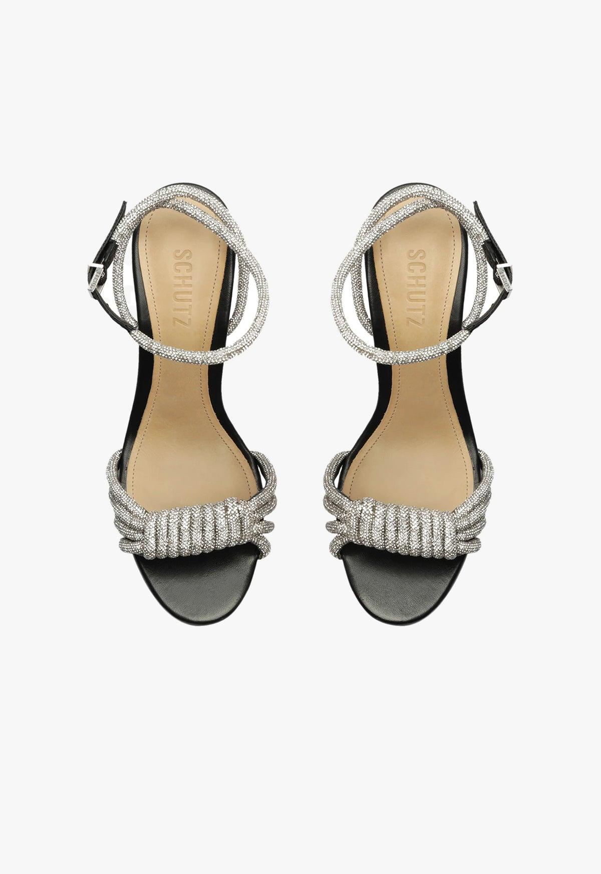 Jewell Block Leather Sandal Female Product Image