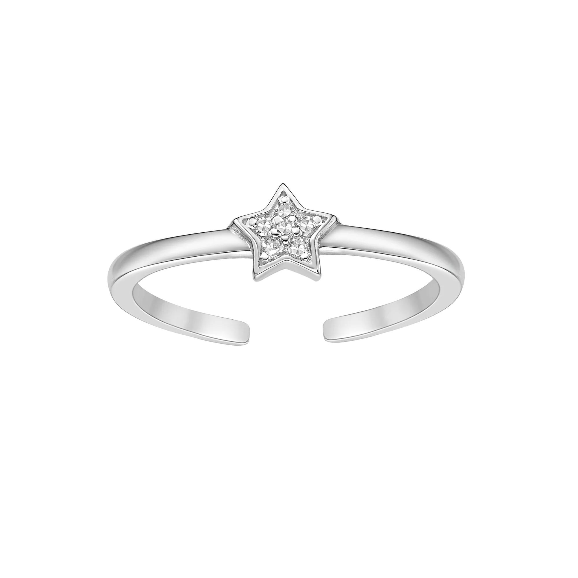 Lila Moon Sterling Silver Diamond Accent Star Toe Ring, Women's Product Image