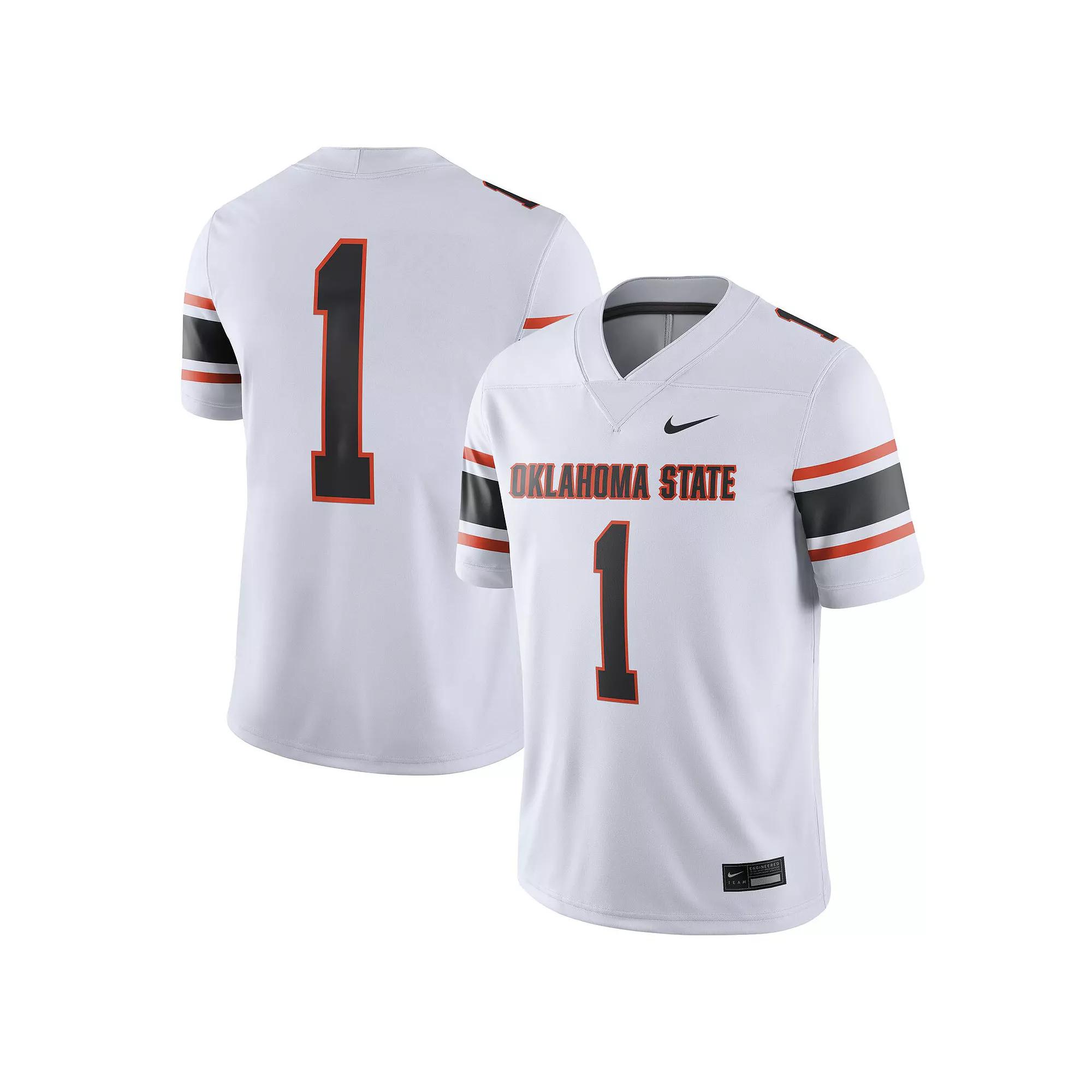Men's Nike #1 White Oklahoma State Cowboys Game Jersey,  Product Image