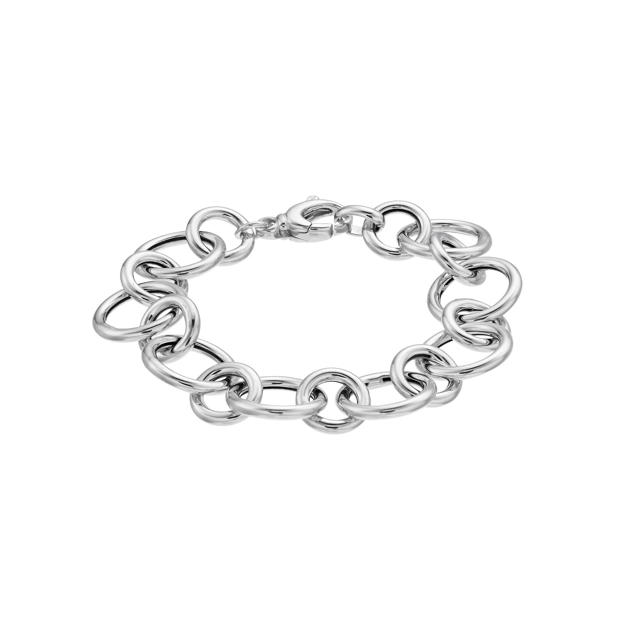 Sterling Silver Round Link Bracelet, Women's, Size: 7.5" Product Image