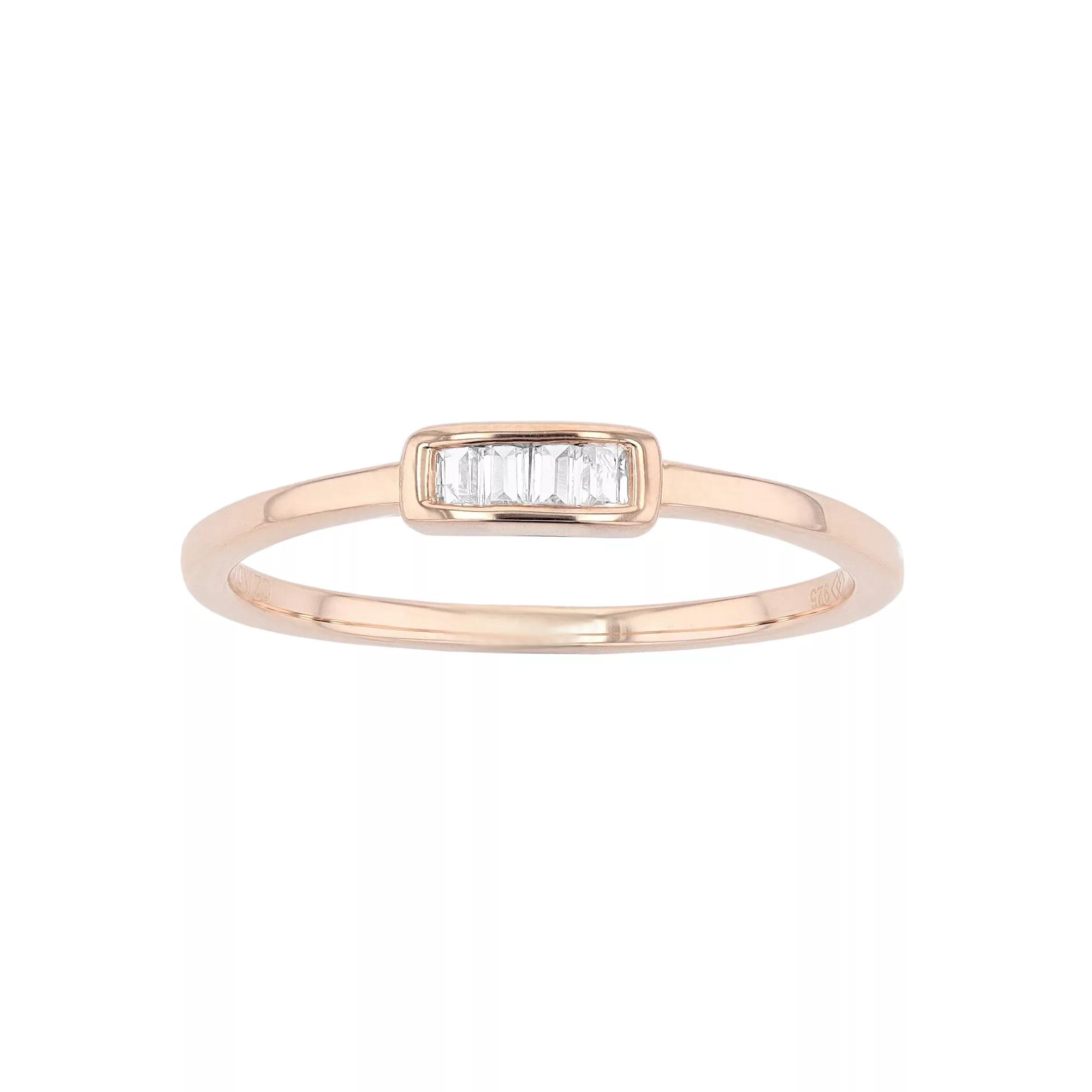 Sterling Silver Diamond Accent Baguette Ring, Womens Pink Tone Product Image