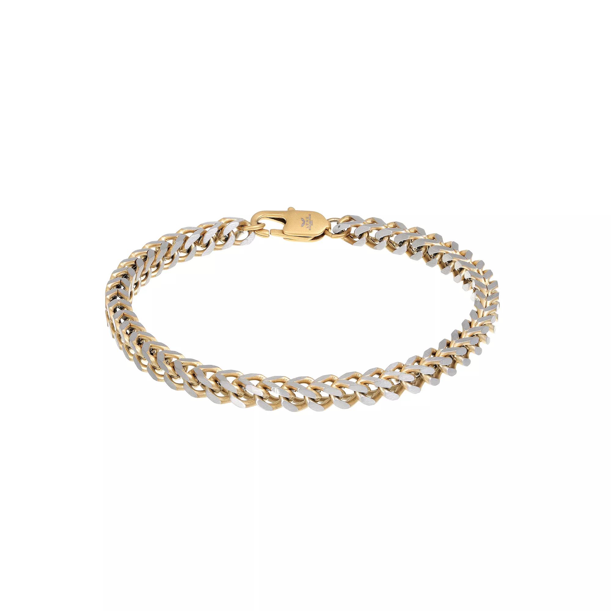 Men's LYNX Stainless Steel 5 mm Foxtail Chain Bracelet, Size: 8.5", Gold Tone Product Image
