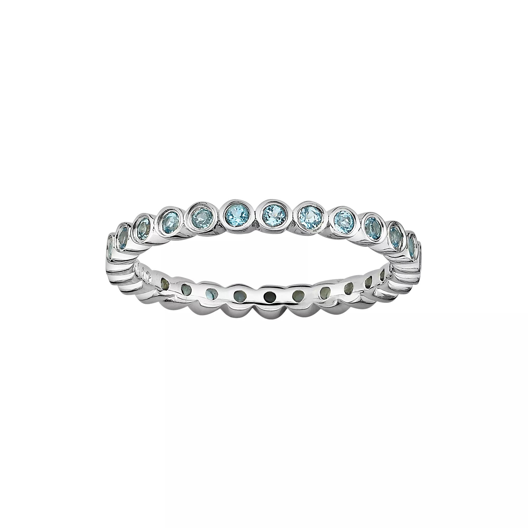 Stacks & Stones Sterling Silver Blue Topaz Stack Ring, Womens Product Image