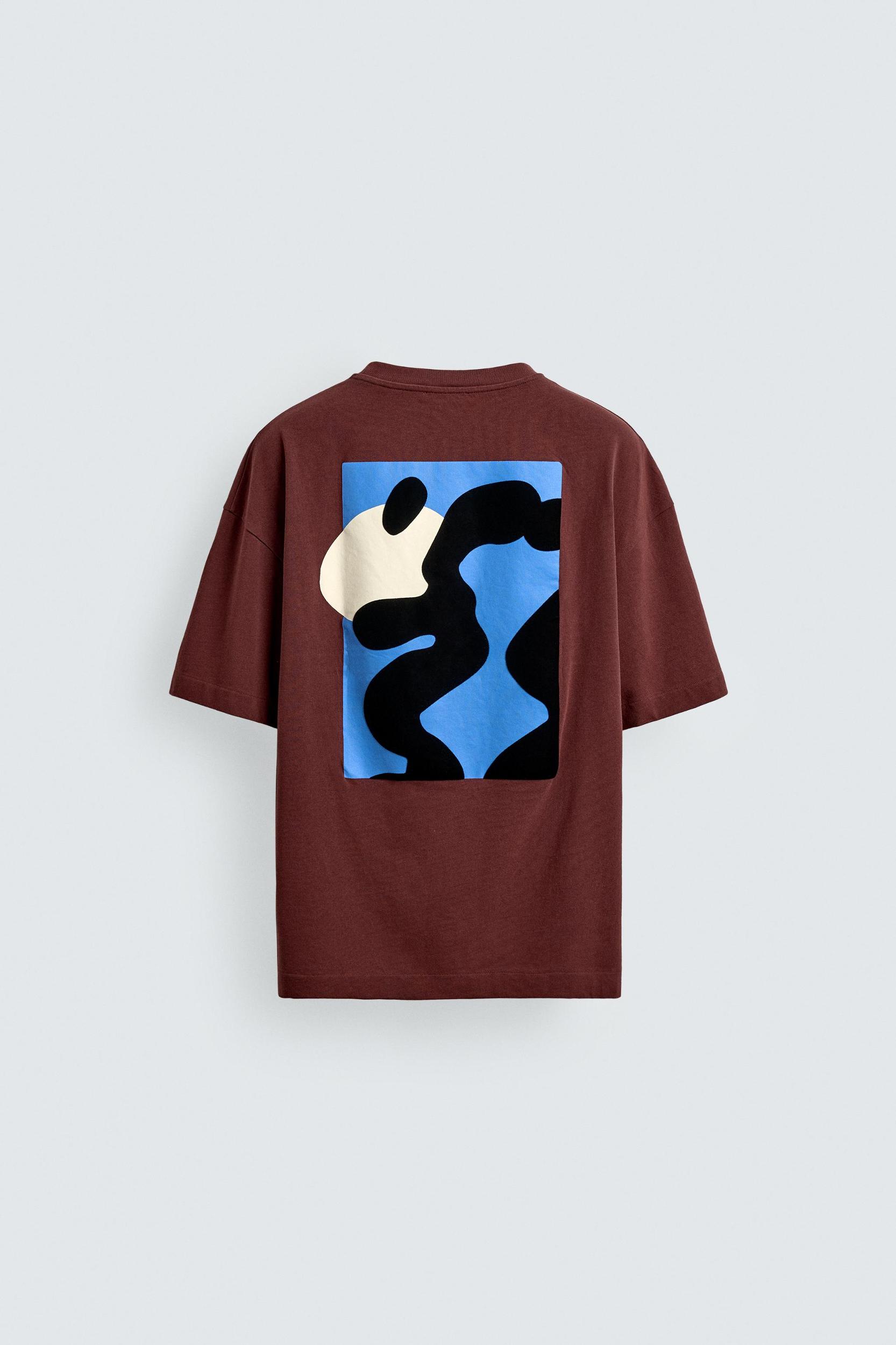 RELAXED FIT FLOCKED PRINT T-SHIRT Product Image