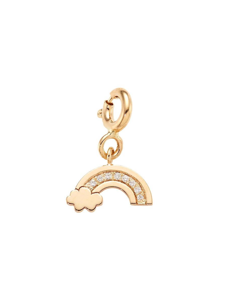 Womens 14K Yellow Gold & Diamond Rainbow Charm Product Image