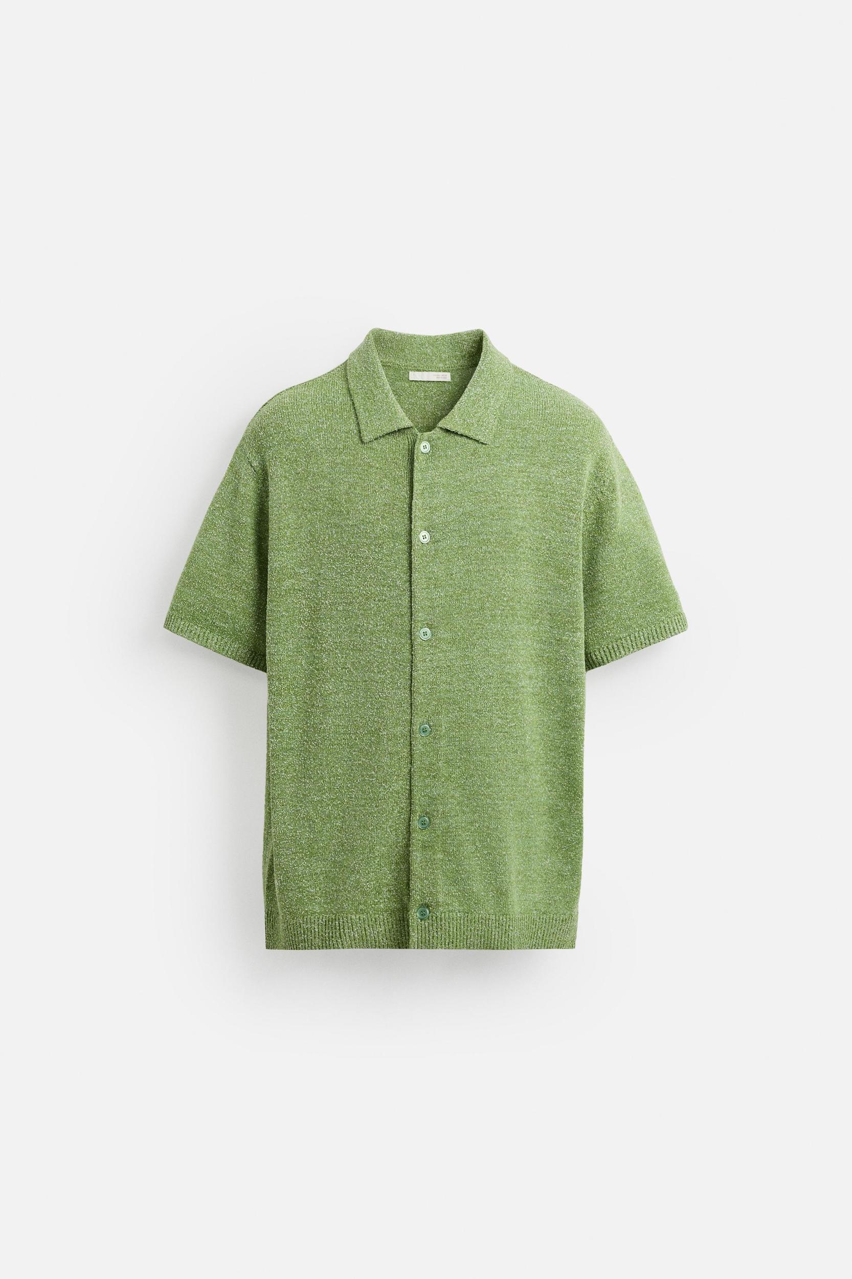 BOUCLÉ TEXTURED KNIT SHIRT Product Image