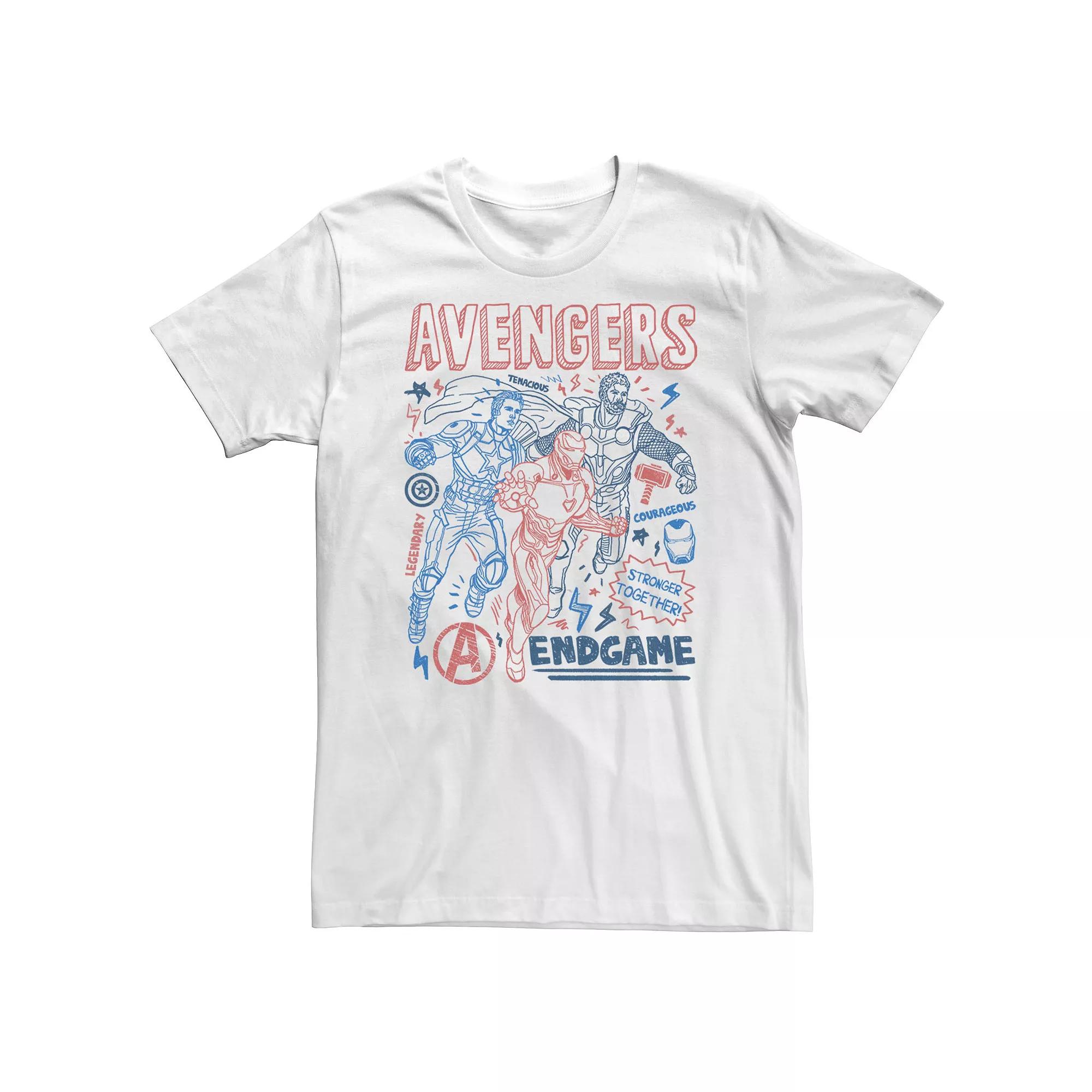 Big & Tall Marvel Avengers Endgame Doodle Collage Logo Tee, Men's,  Product Image