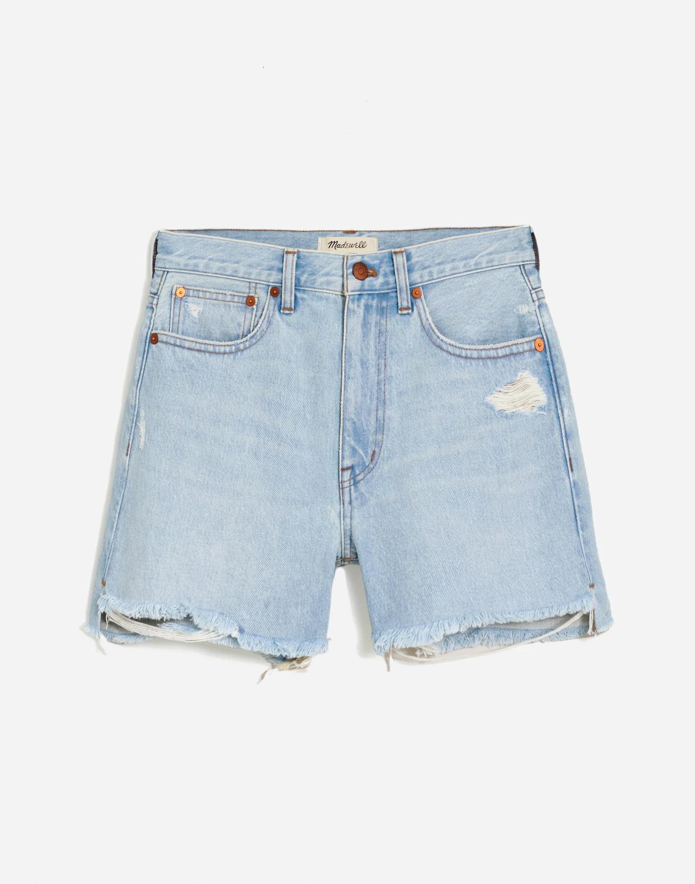 Relaxed Mid-Length Denim Shorts in Wengler Wash: Step-Hem Edition Product Image