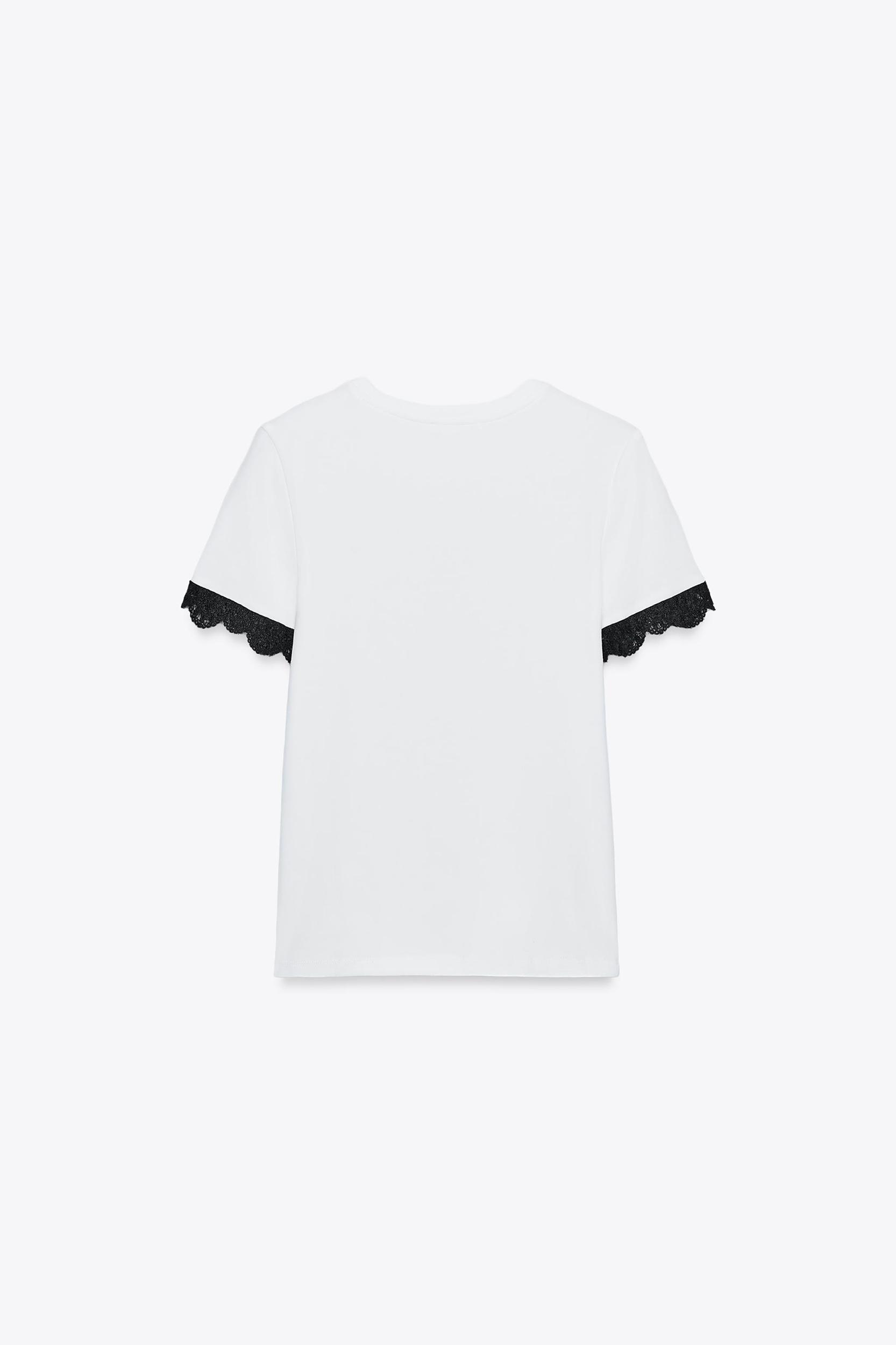 LACE SLEEVE T-SHIRT Product Image
