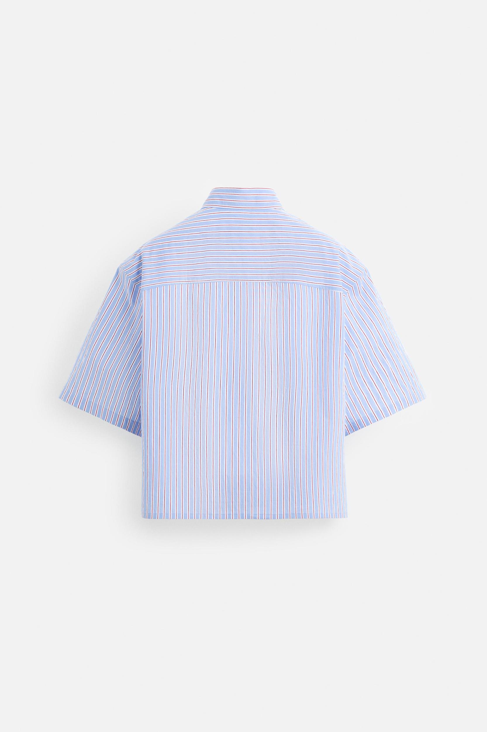 STRIPED CROPPED FIT SHIRT Product Image