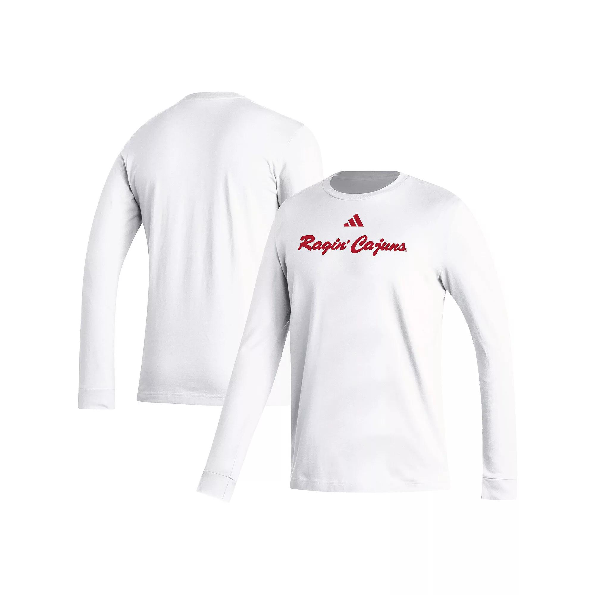 Men's adidas White Louisiana Ragin' Cajuns Vault Script Creator Long Sleeve T-Shirt, Size: XL, Nc2 White Product Image