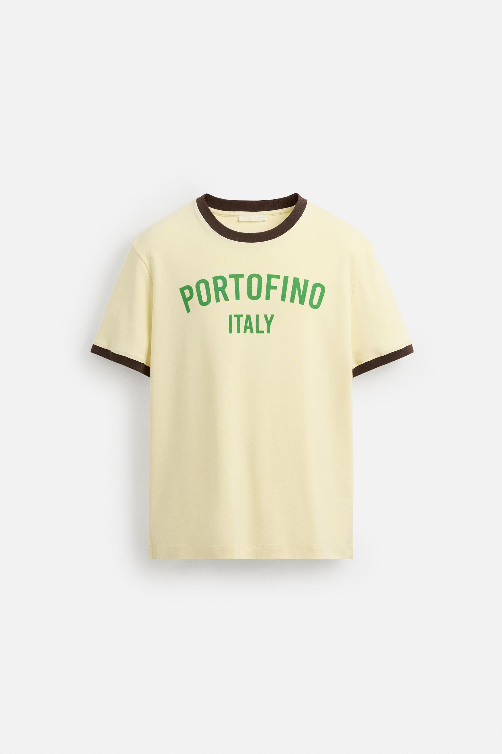 CONTRAST TEXT RIBBED T-SHIRT Product Image