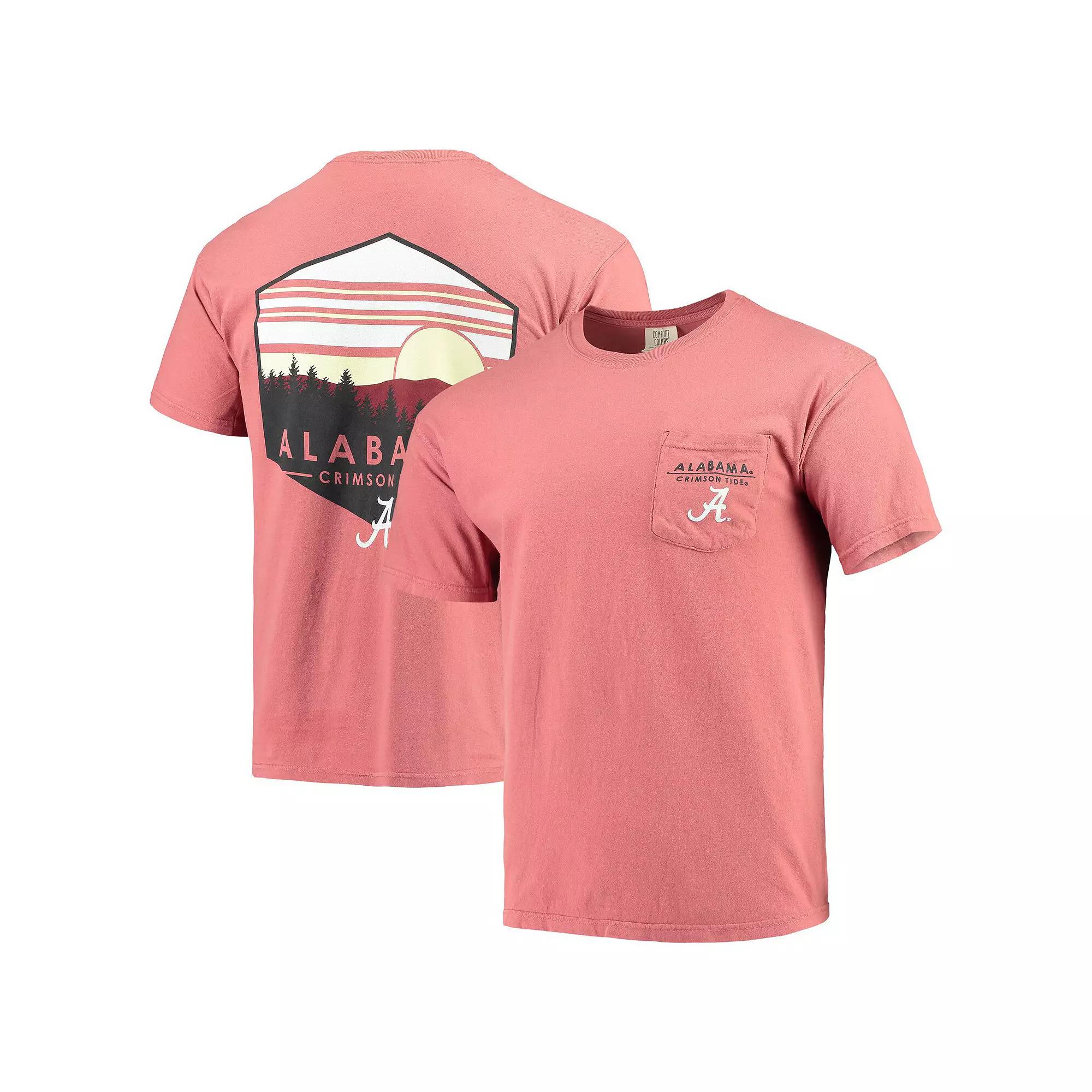 Men's Crimson Alabama Crimson Tide Landscape Shield Comfort Colors Pocket T-Shirt, Size: 2XL, Red Product Image