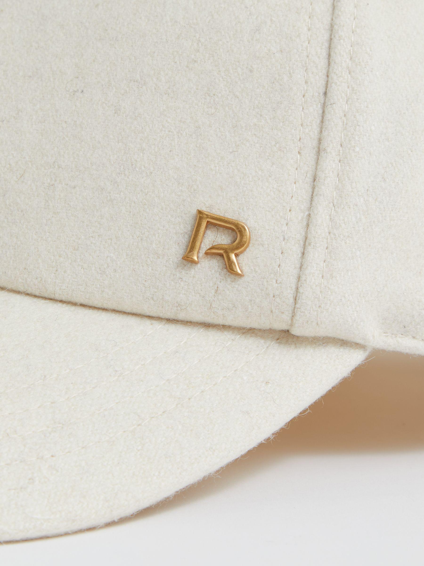 Wool Blend Flannel Baseball Cap in Cream Product Image