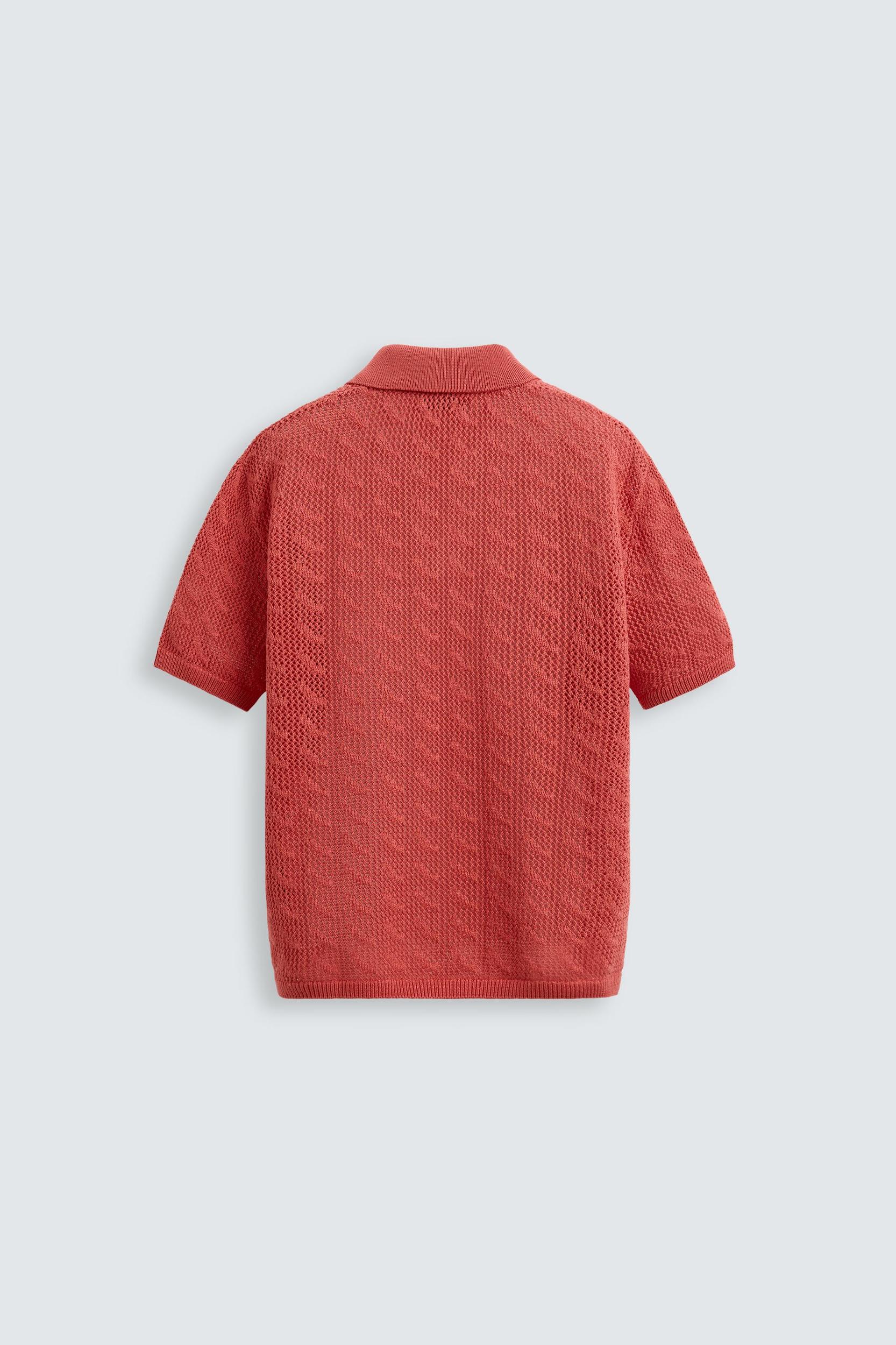 OPEN STITCH KNIT POLO SHIRT Product Image