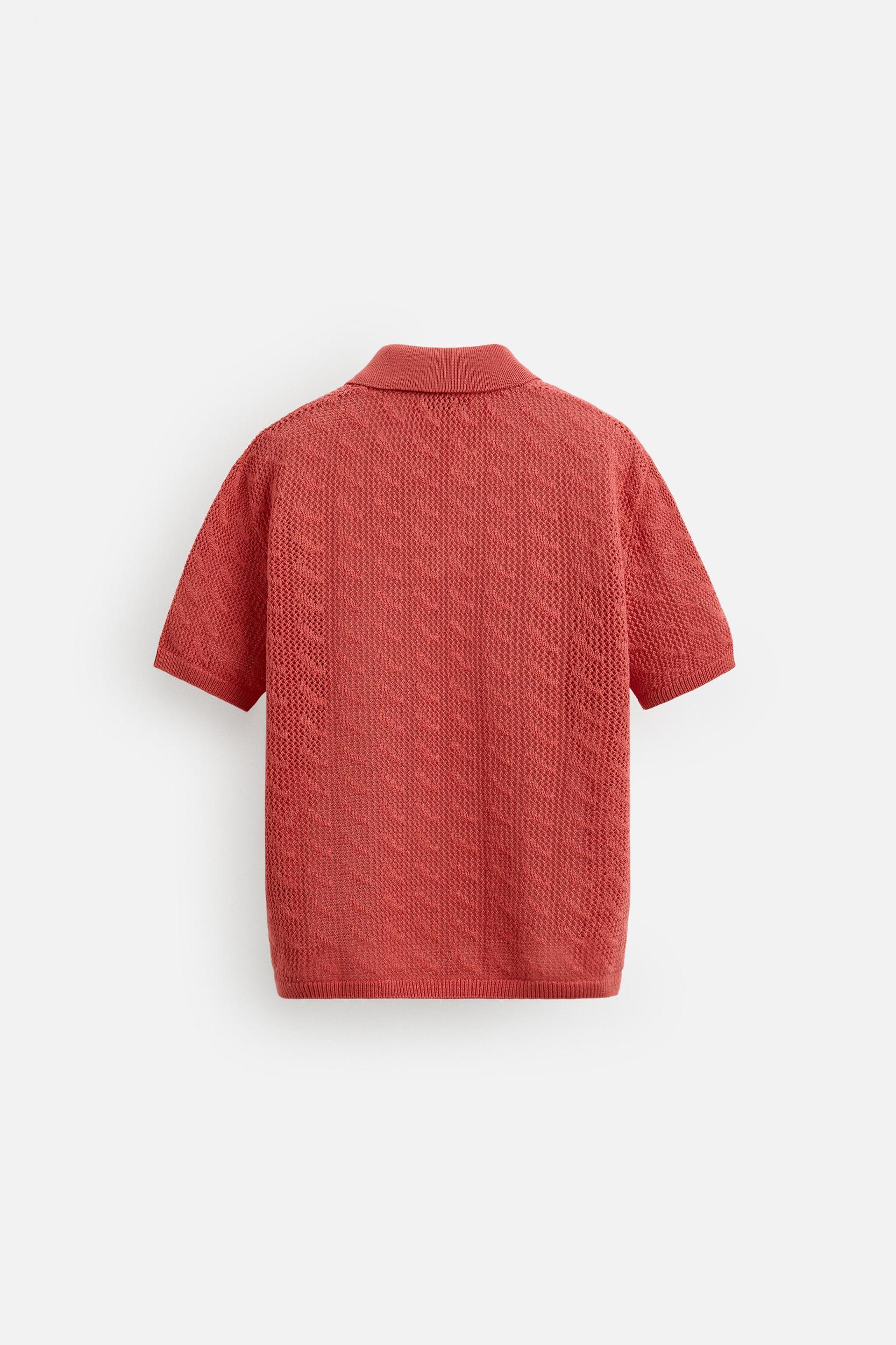 OPEN STITCH KNIT POLO SHIRT Product Image