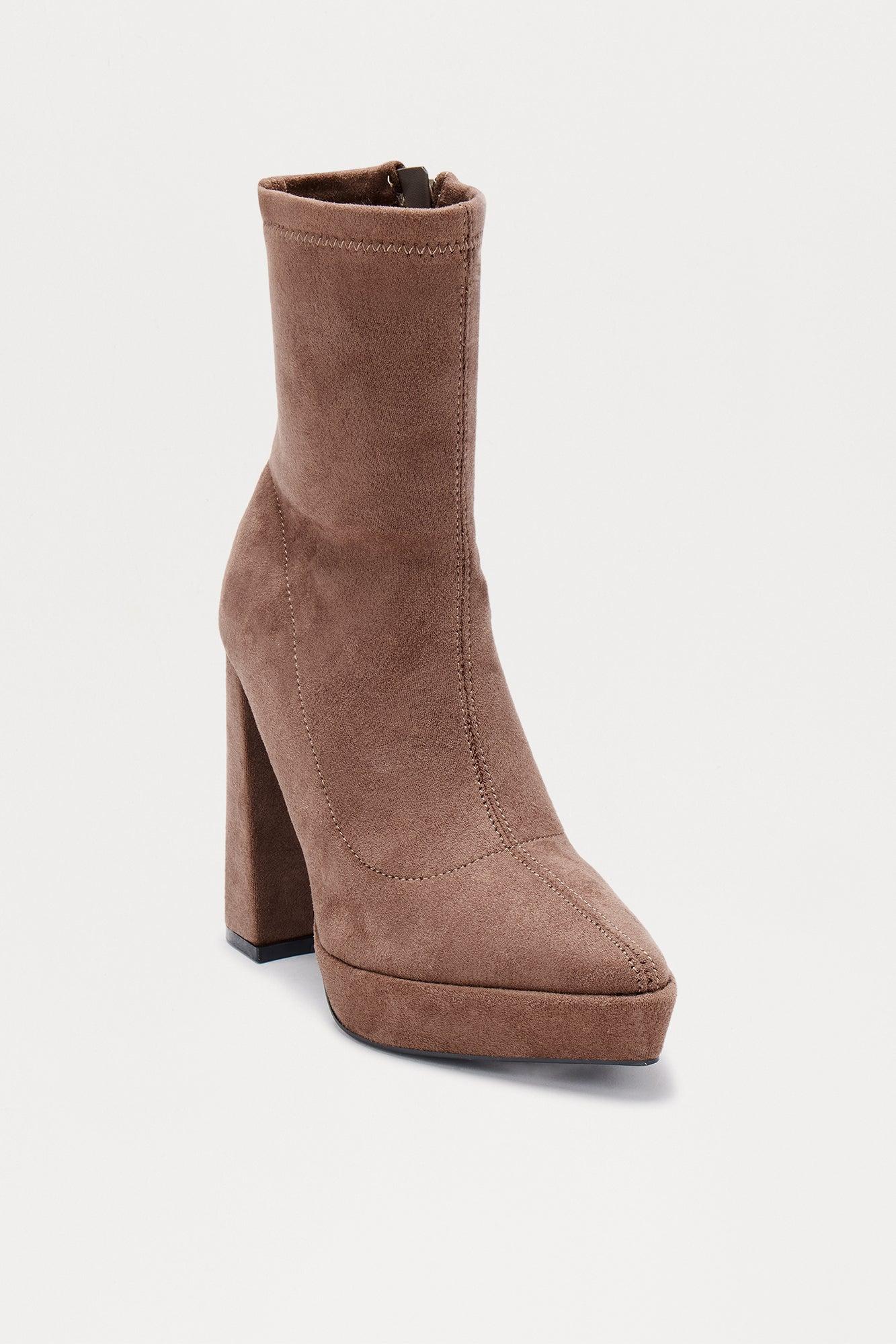 Finnegan Block Heel Booties - Taupe Female Product Image