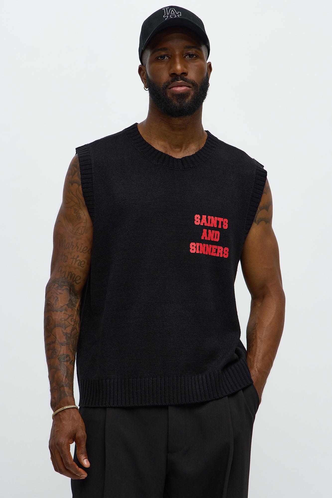 Social Club Sweater Vest - Black Male Product Image
