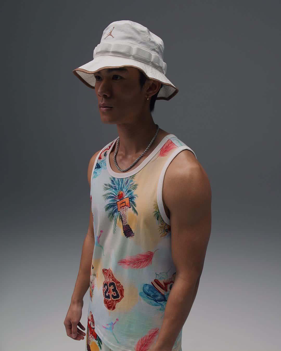 Jordan Mens Jordan Flight Essential Flamingo Tank - Mens Black/White Product Image
