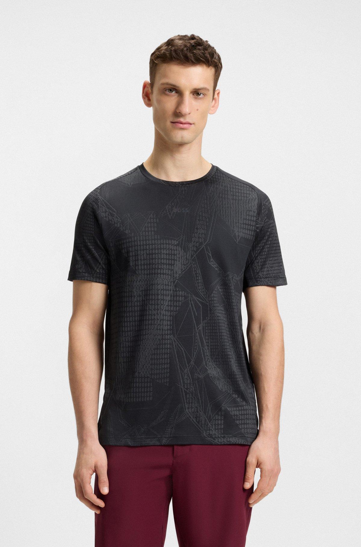Active jacquard-pattern T-shirt with moisture management Product Image