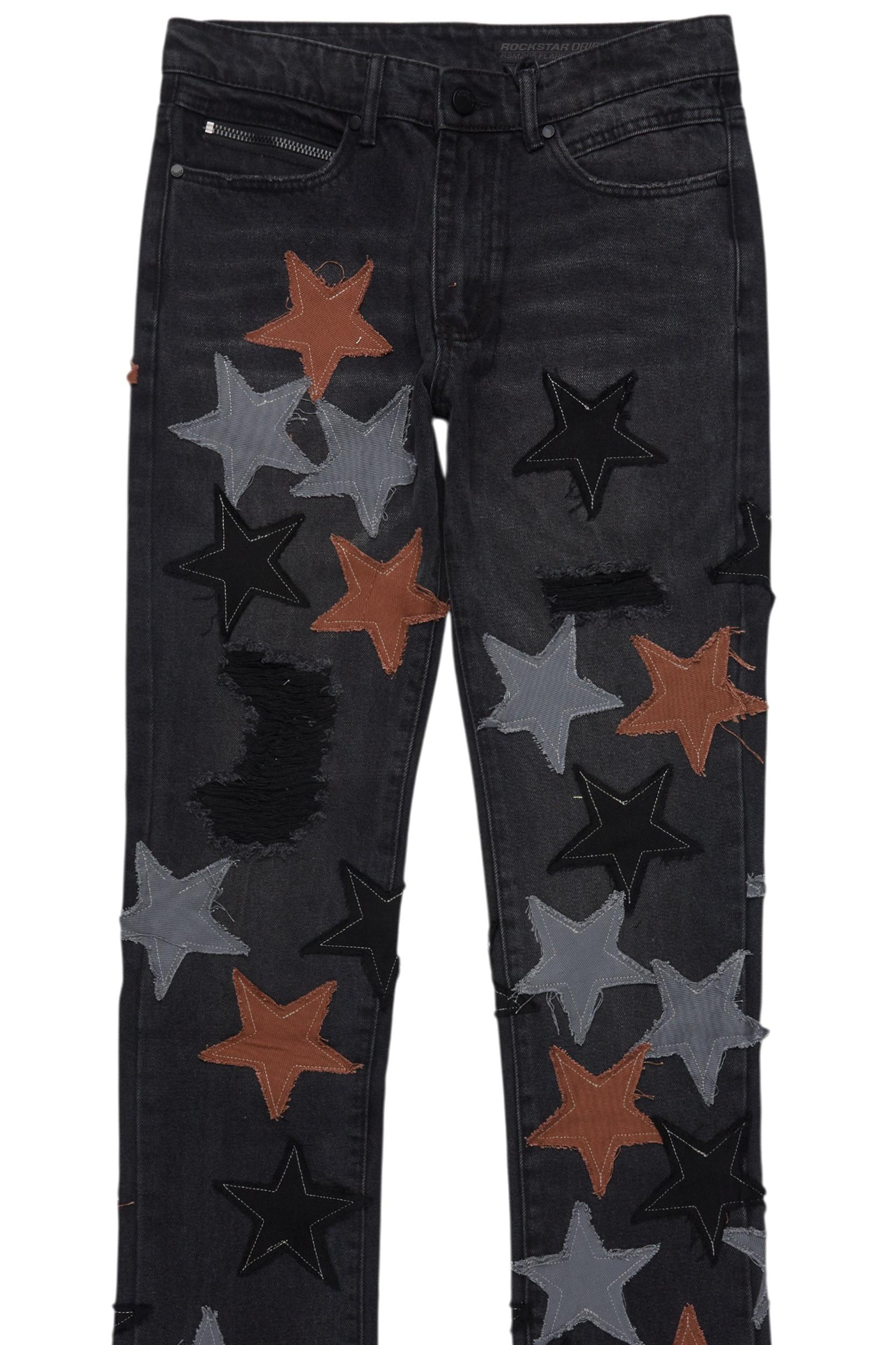 StarLane Dark Grey Stacked Flare Jean Male Product Image
