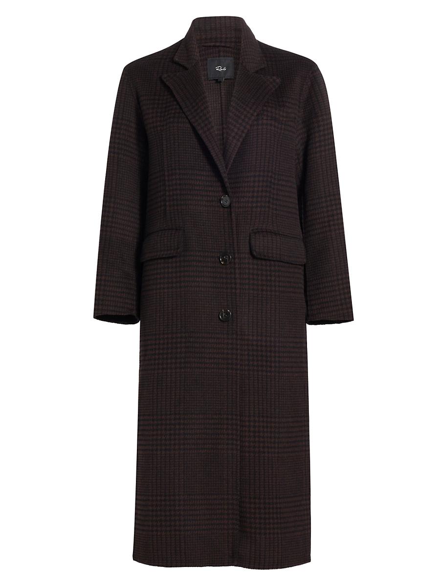 Womens Gallery Plaid Wool-Blend Coat Product Image