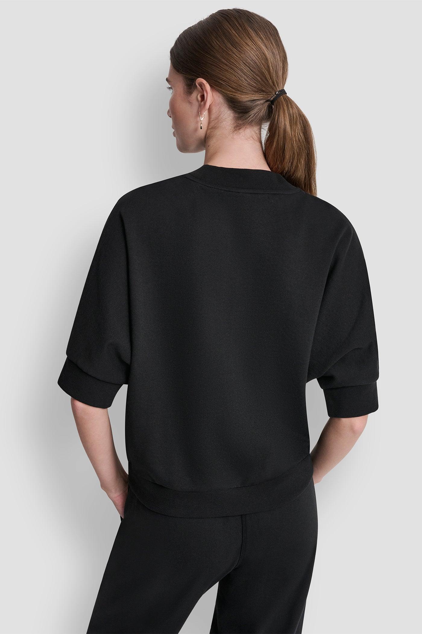 COTTON-BLEND TERRY SHORT SLEEVE LOGO HIGH-LOW TEE Product Image