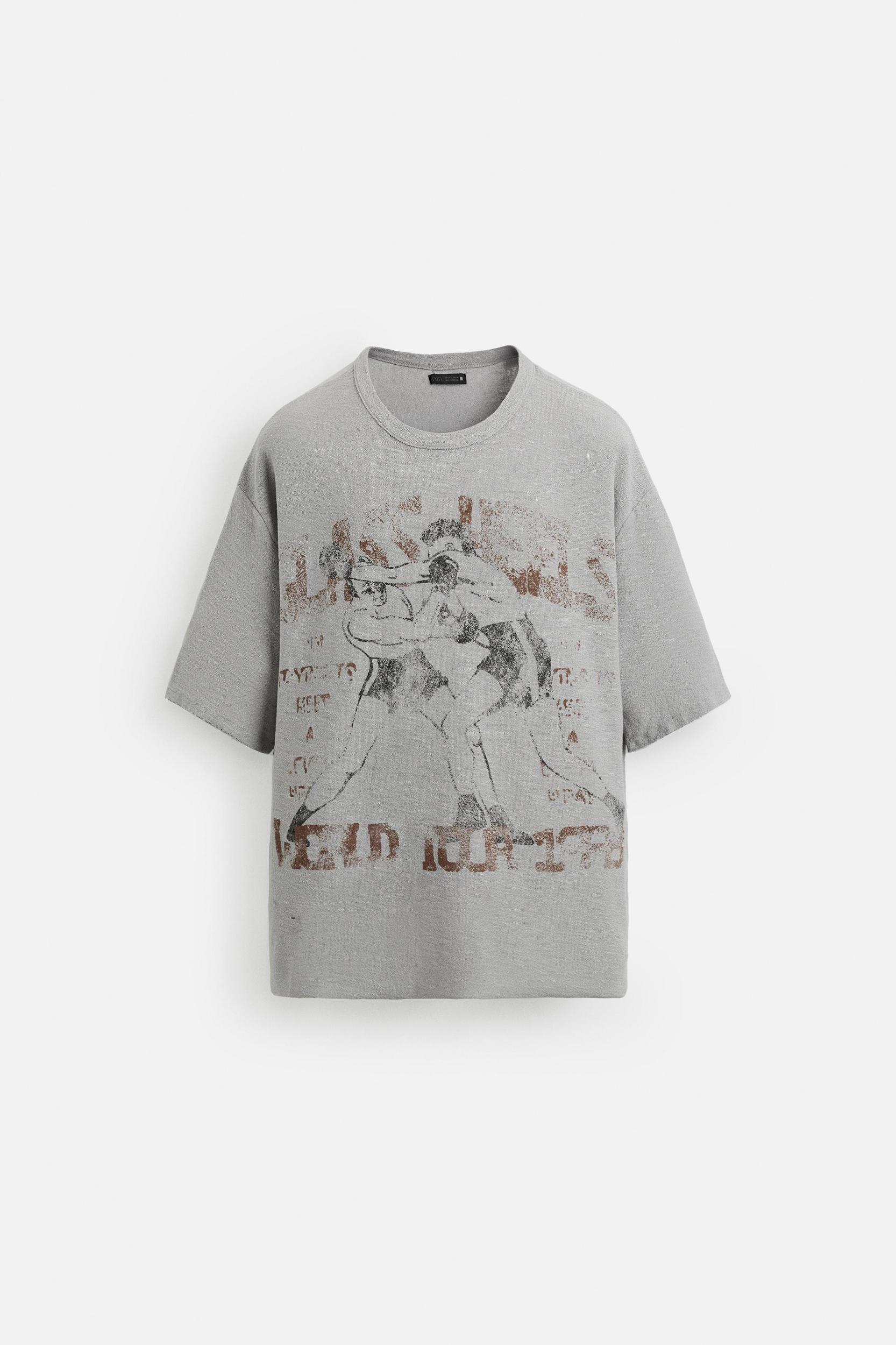 WASHED PRINT KNIT T-SHIRT Product Image