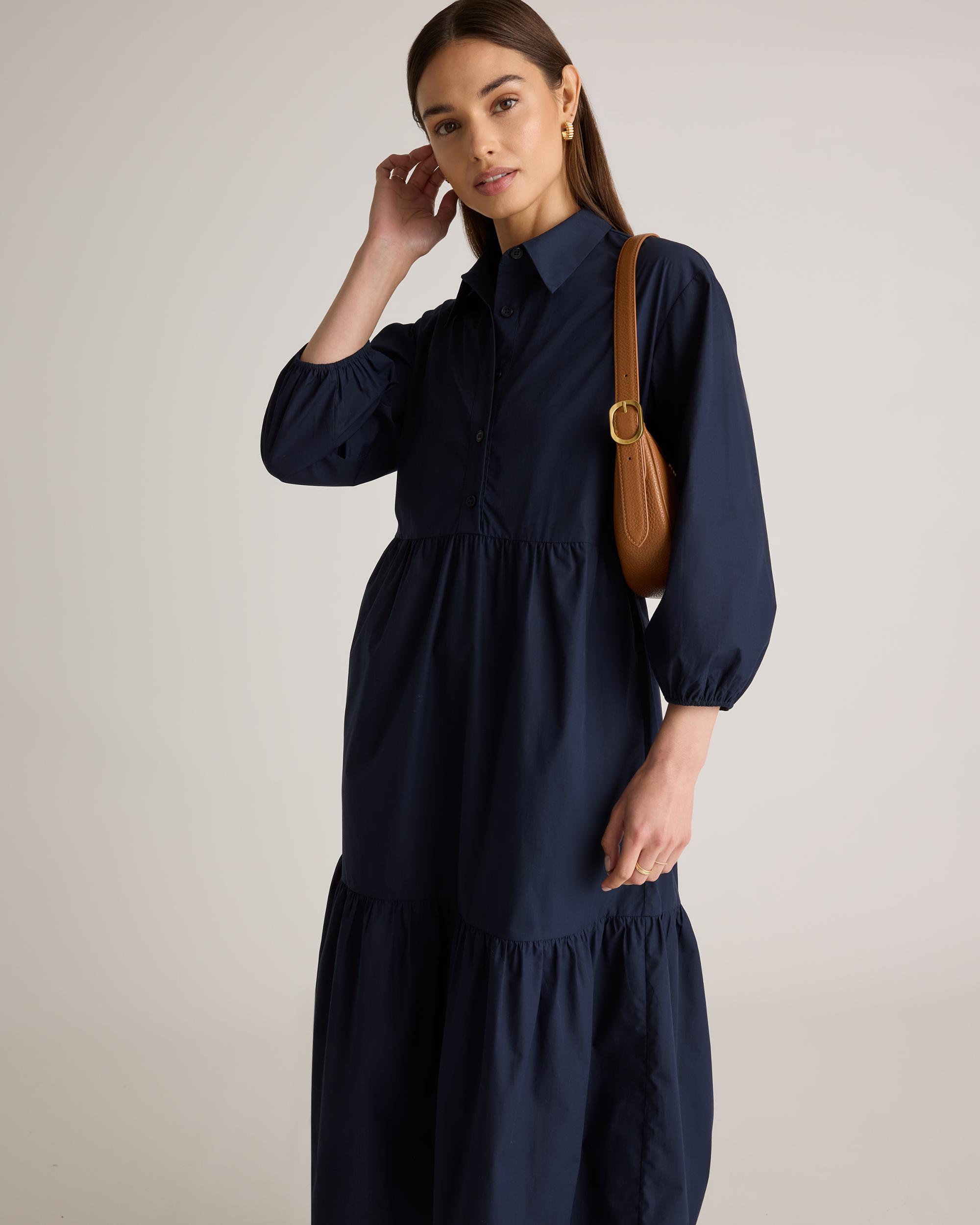 Quince | Women's Poplin Midi Tunic Dress Size XL, Organic Cotton Product Image