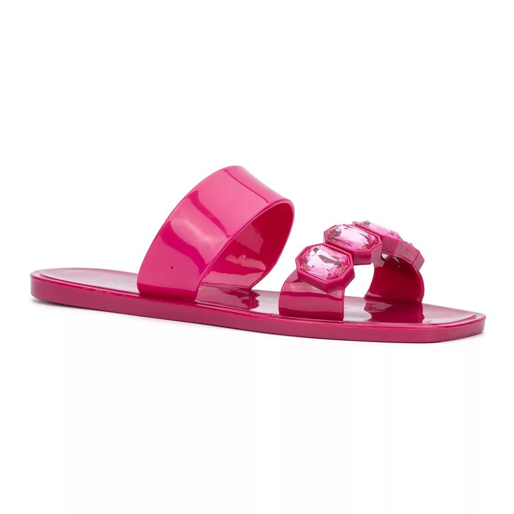 New York & Company Chantelle Women's Gem Jelly Slide Sandals,  Product Image