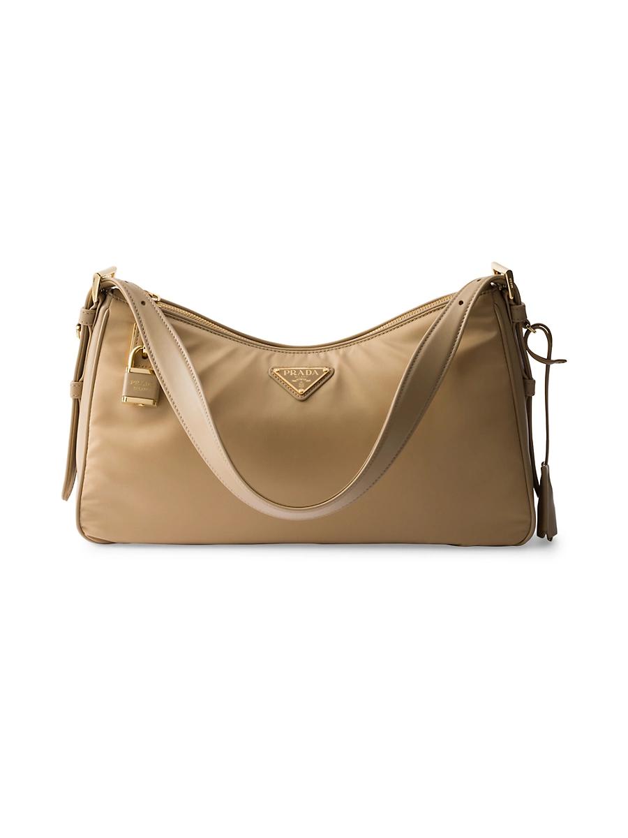 Womens Large Re-Nylon and Leather Shoulder Bag Product Image