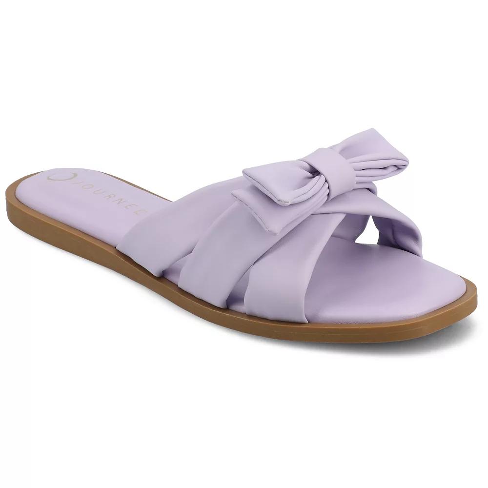 Journee Prylin Slip-On Bow Women's Flat Sandals,  Product Image