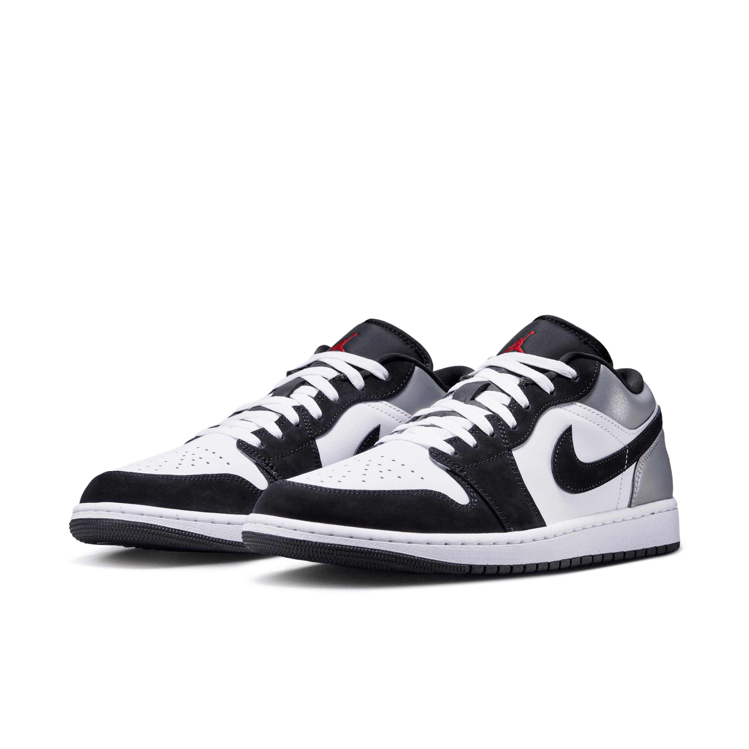 Jordan Mens Jordan Air Jordan 1 Low SE - Mens Shoes Fire Red/White/Matte Silver Product Image