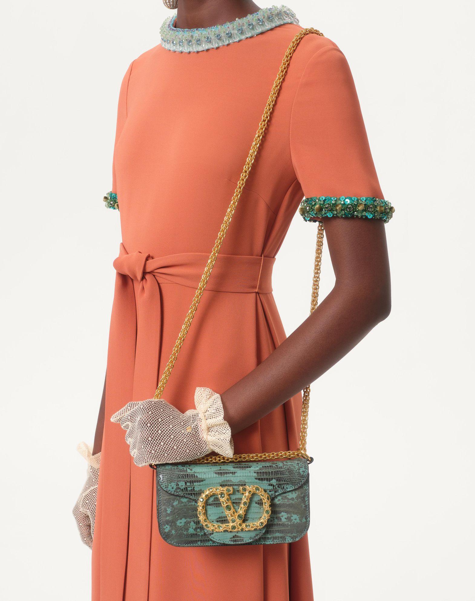 Valentino Garavani Locò Small Shoulder Bag In Tejus With Jewel Logo Product Image