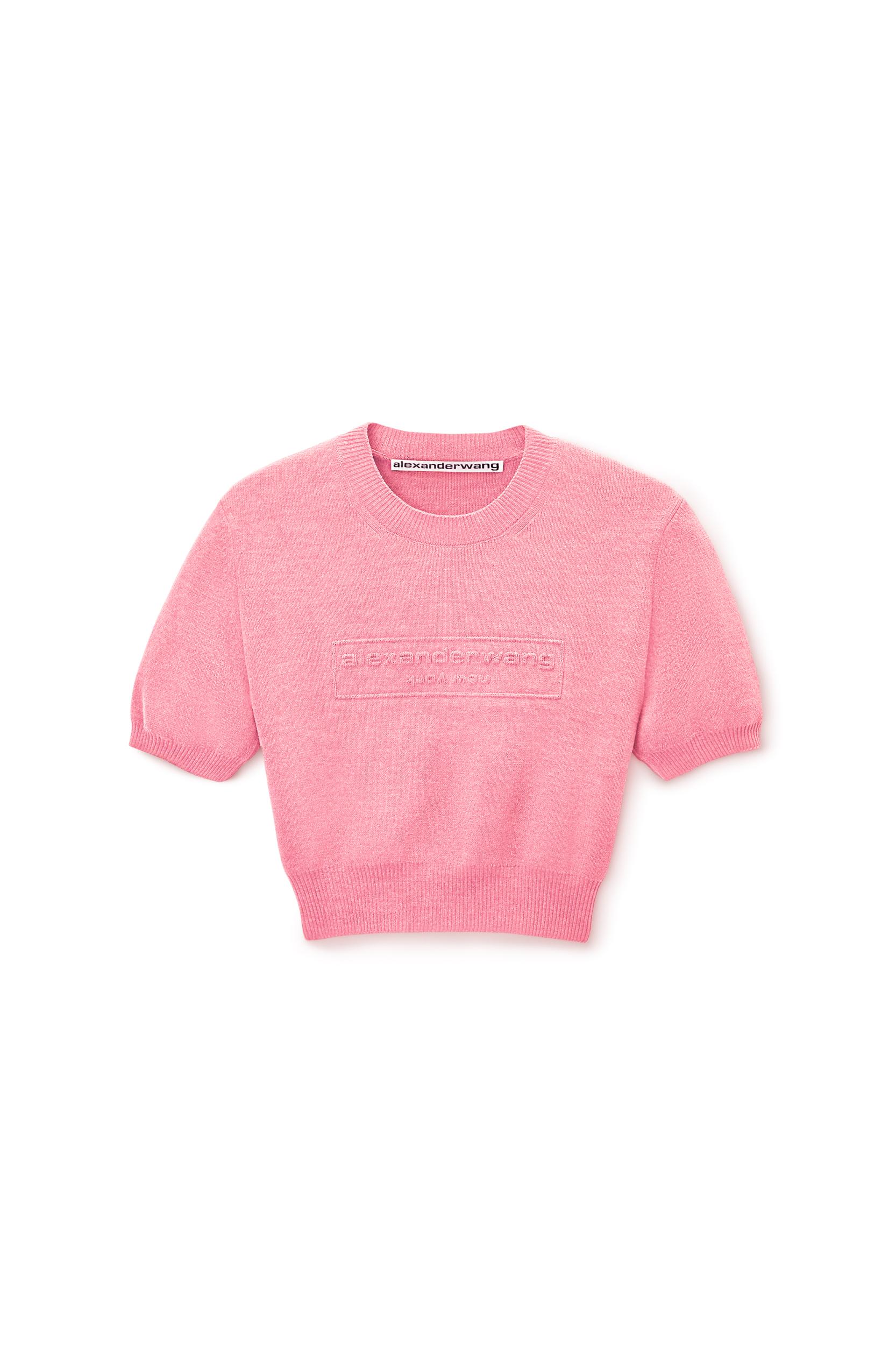 Pink Cotton-blend Chenille Logo Pullover Product Image