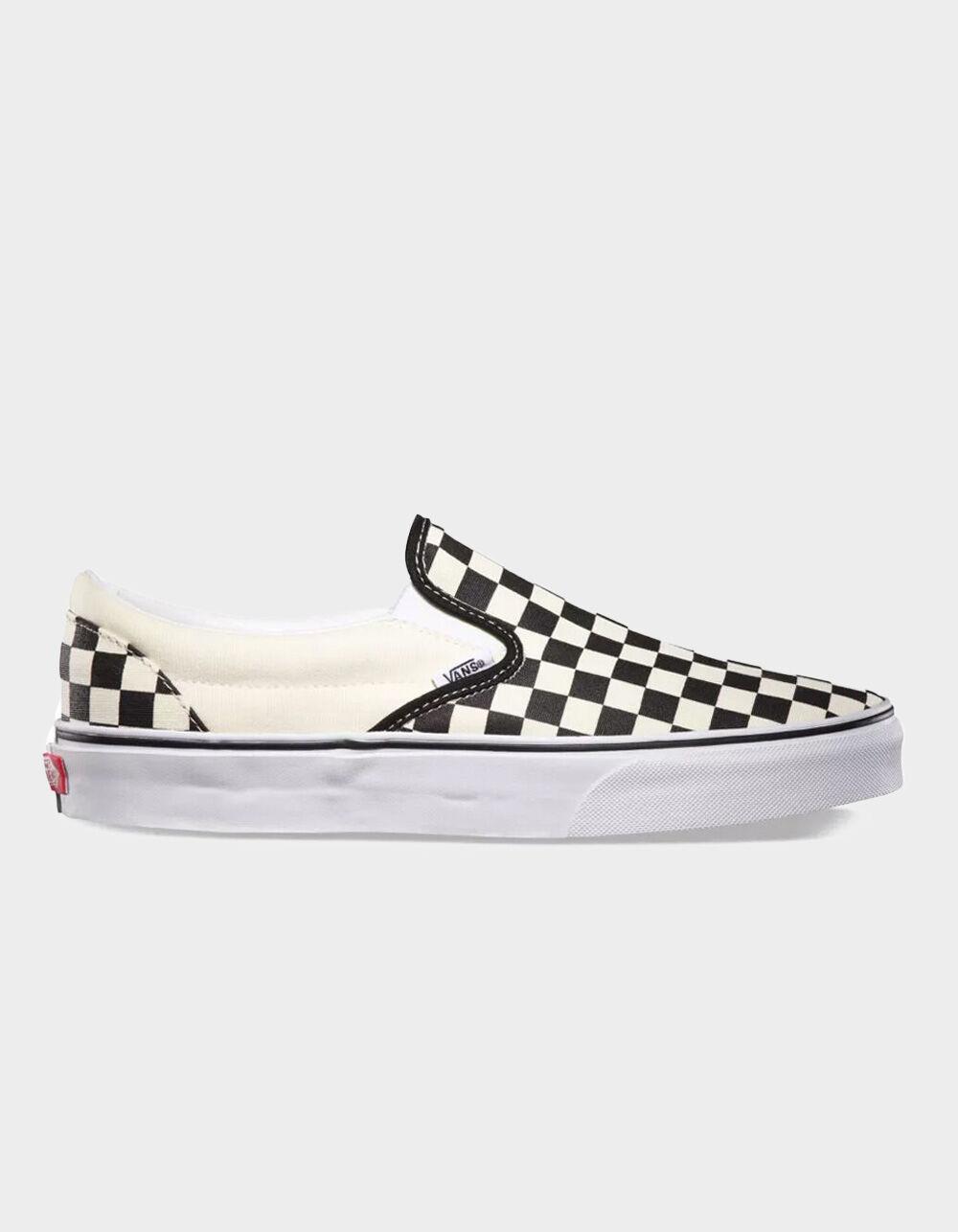 VANS Checkerboard Slip-On Black & Off White Shoes - CHECKERBOARD Product Image
