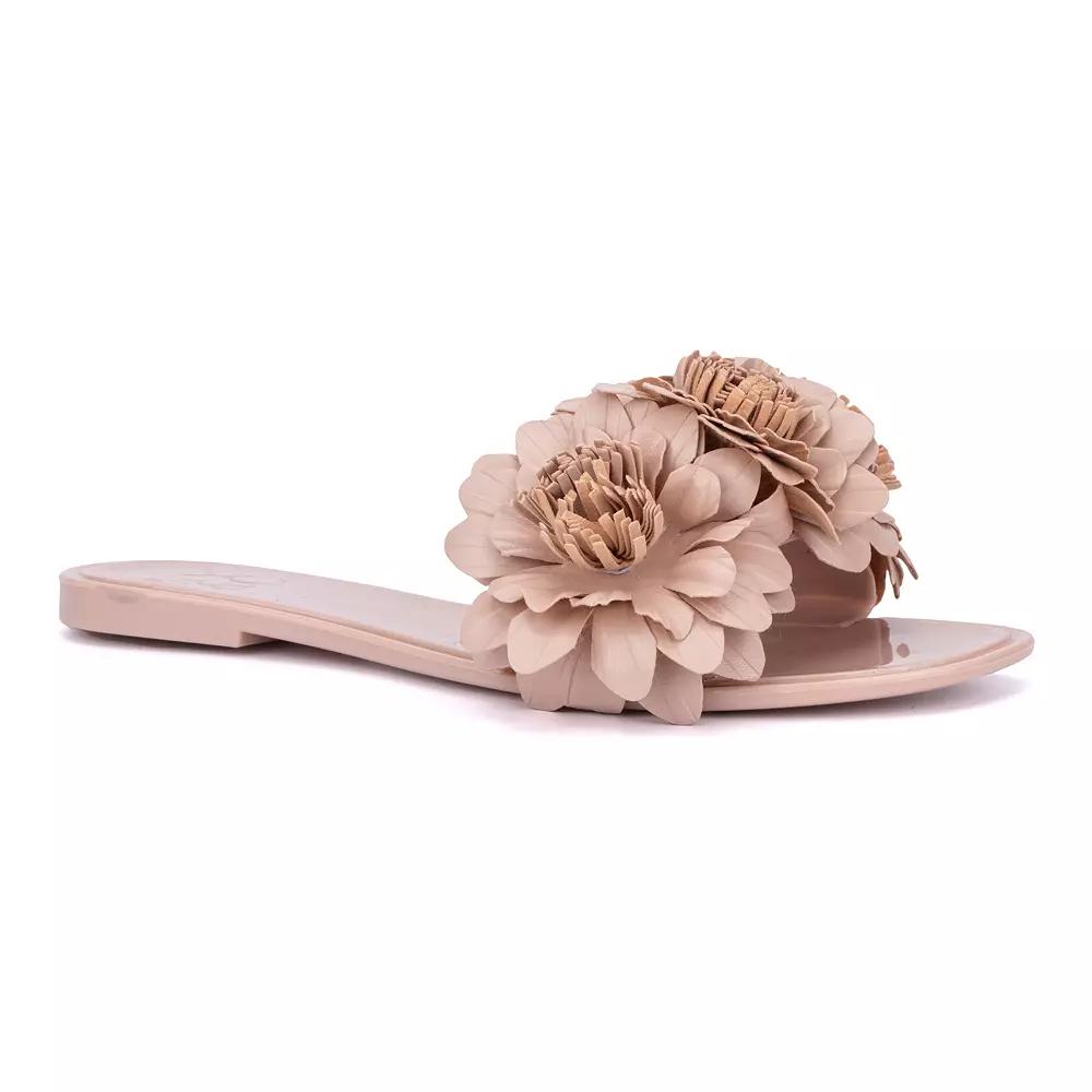 New York & Company Anella Women's Flower Jelly Slide Sandals, Size: 10, Beige Product Image