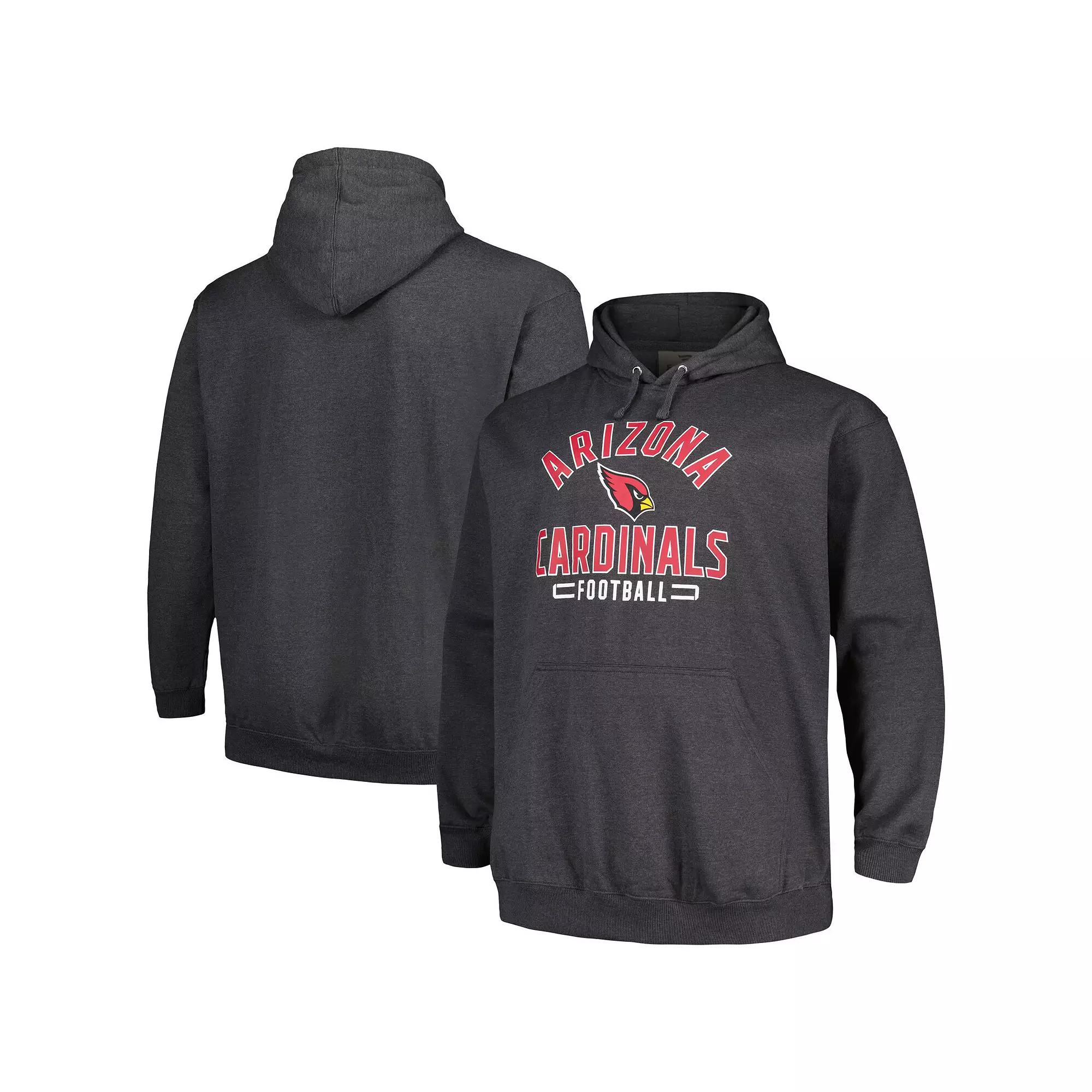 Men's Fanatics Branded Heather Charcoal Arizona Cardinals Big & Tall Pullover Hoodie,  Product Image