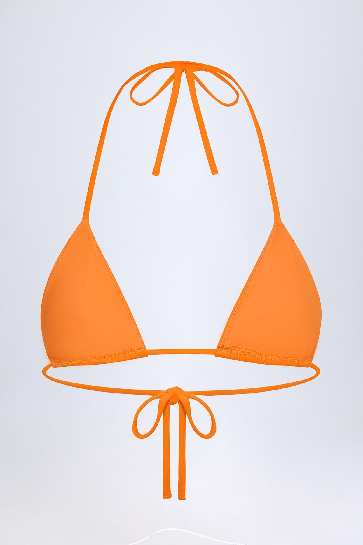 Triangle Bikini Top in Orange Tropical Print Product Image