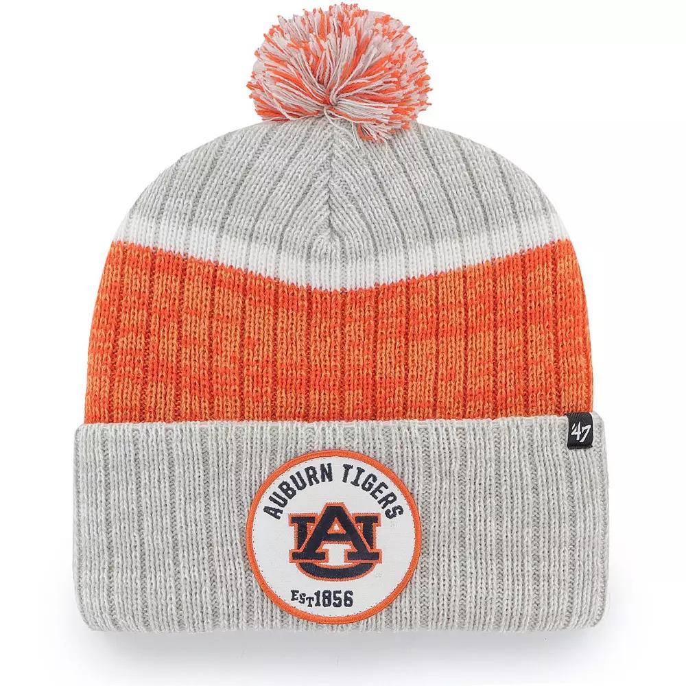 Men's '47 Gray Auburn Tigers Holcomb Cuffed Knit Hat with Pom, Grey Product Image