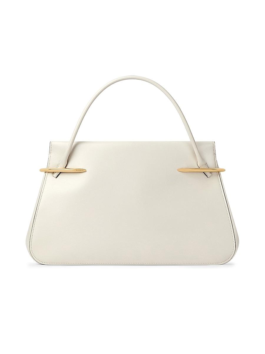 Womens Large Pinch Top Handle Bag in Leather Product Image