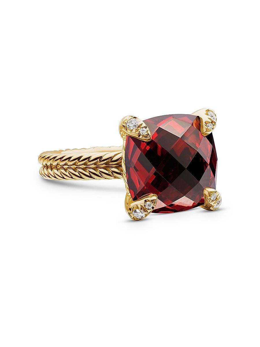 Womens Chatelaine Ring in 18K Yellow Gold with Pav Diamonds Product Image