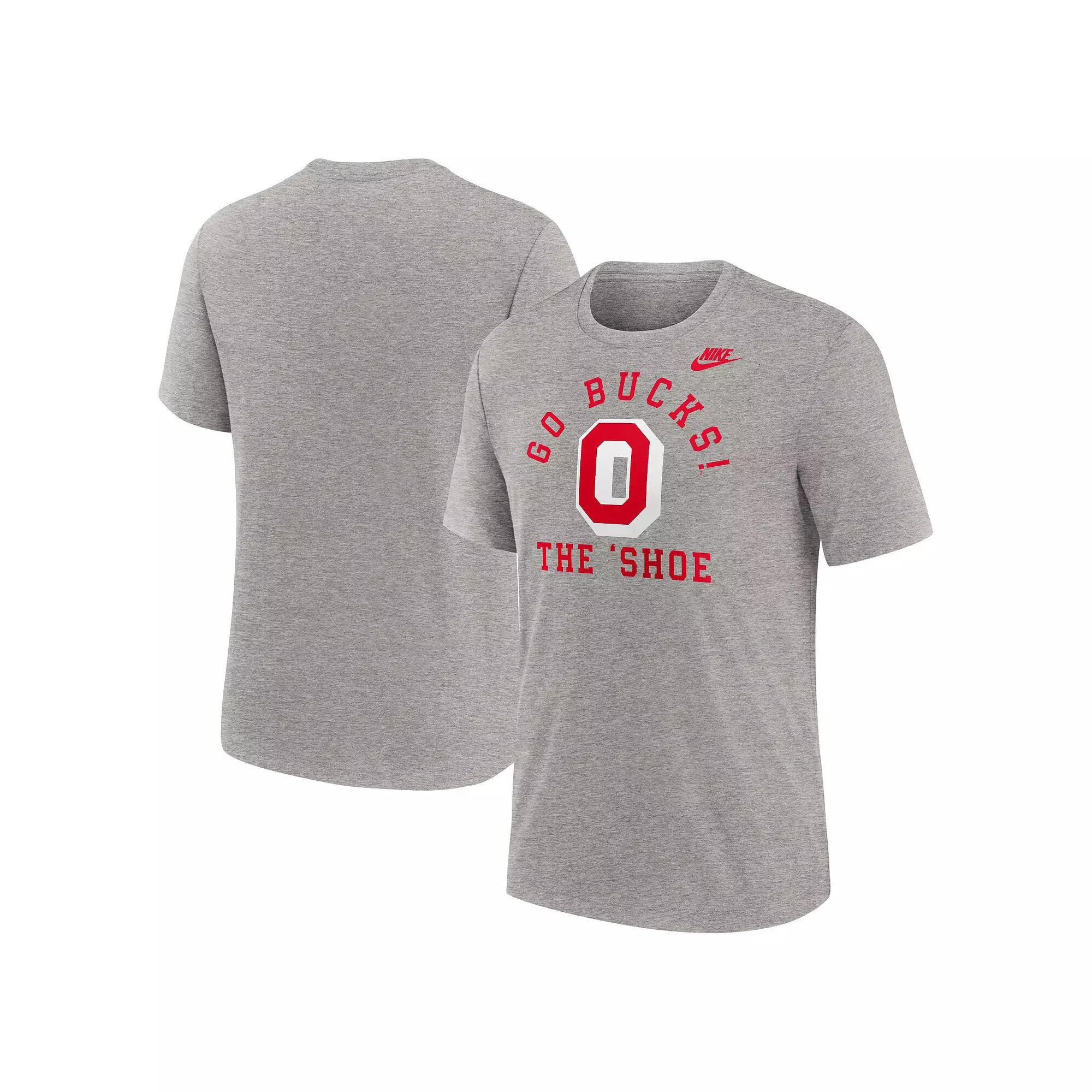 Men's Nike Heather Gray Ohio State Buckeyes Legacy Local Tri-Blend T-Shirt, Size: Small, Grey Product Image