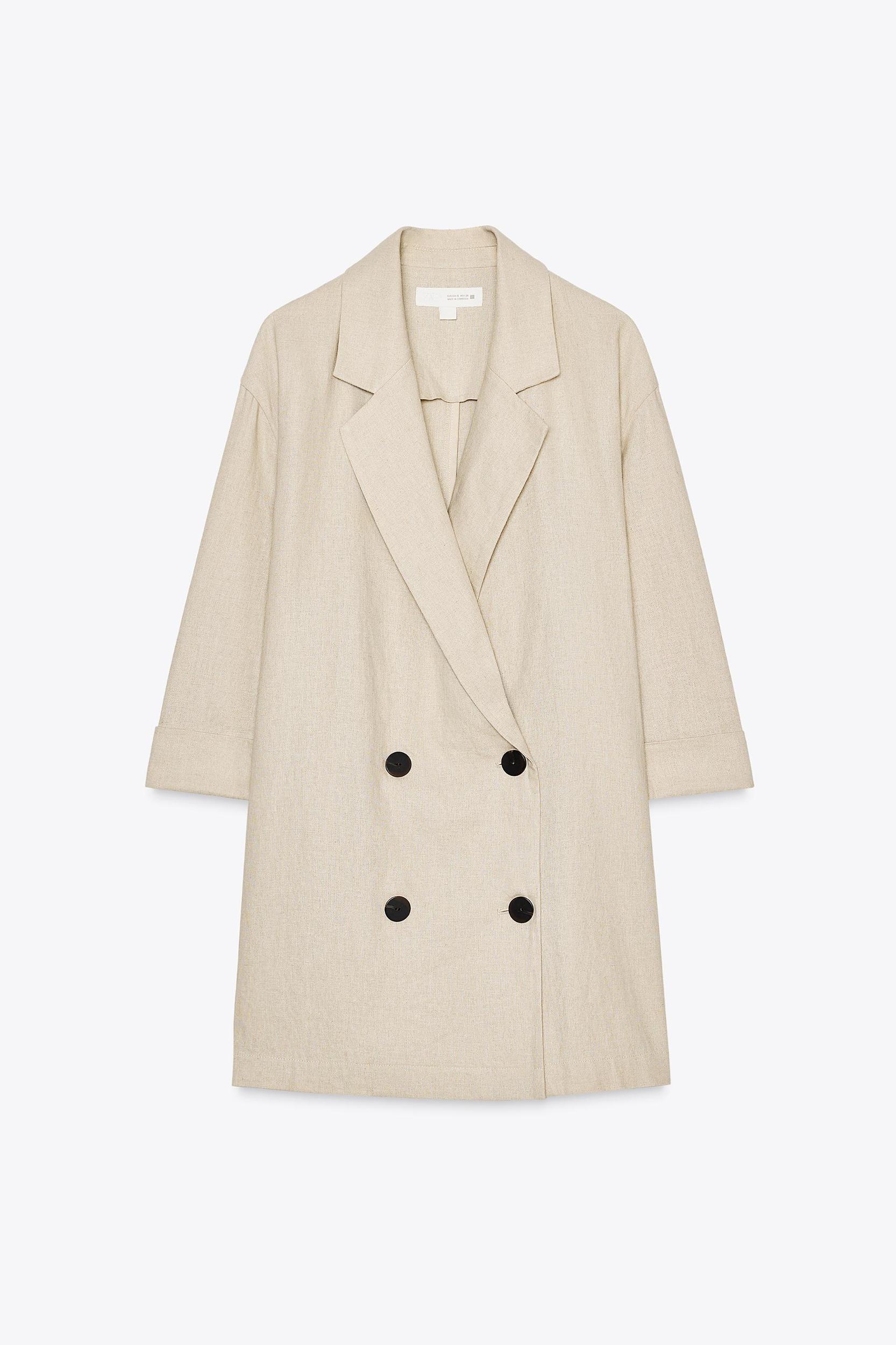 LINEN BLEND DOUBLE BREASTED BLAZER Product Image