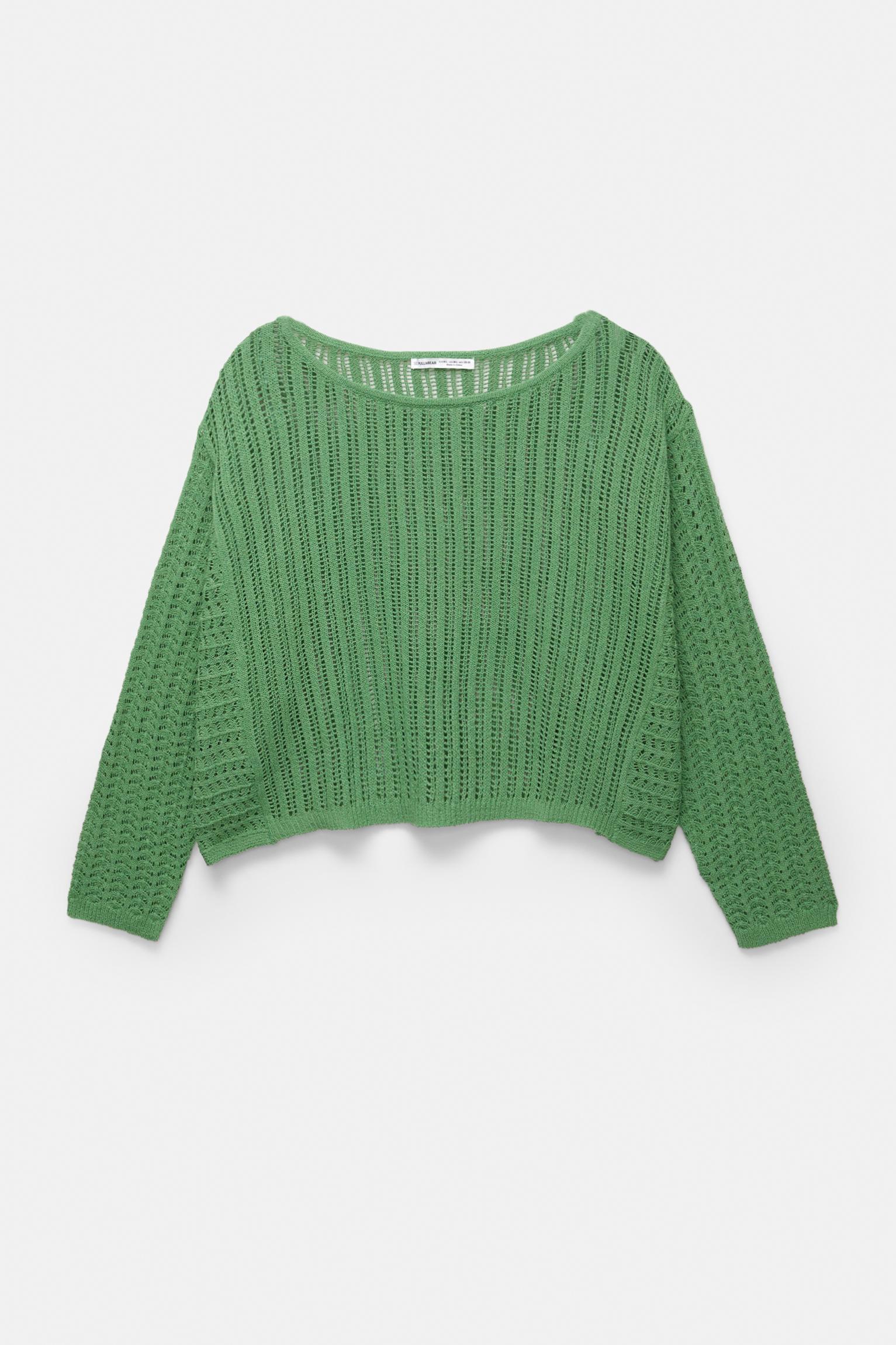 Green crochet sweater Product Image